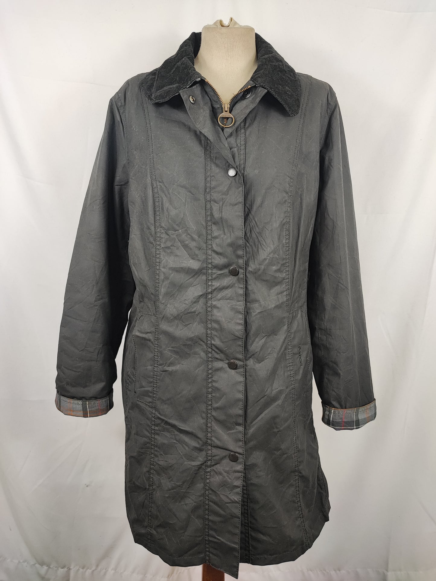 Giacca Barbour Belsay Unisex nera Uk18 tg. 48 ita Black Waxed Unisex Coat size UK18