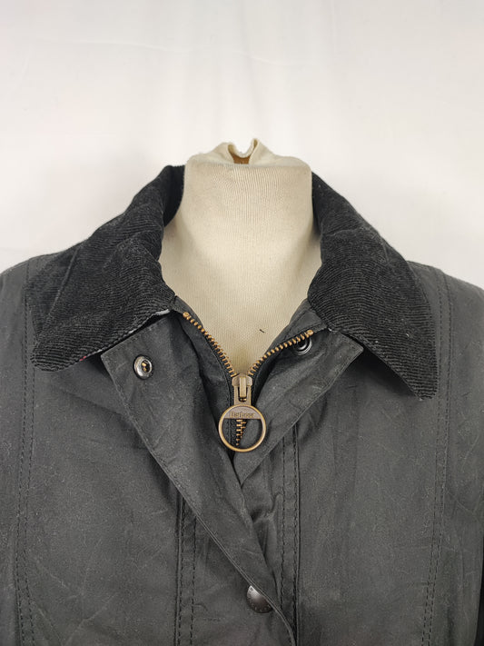 Giacca Barbour Belsay Unisex nera Uk18 tg. 48 ita Black Waxed Unisex Coat size UK18