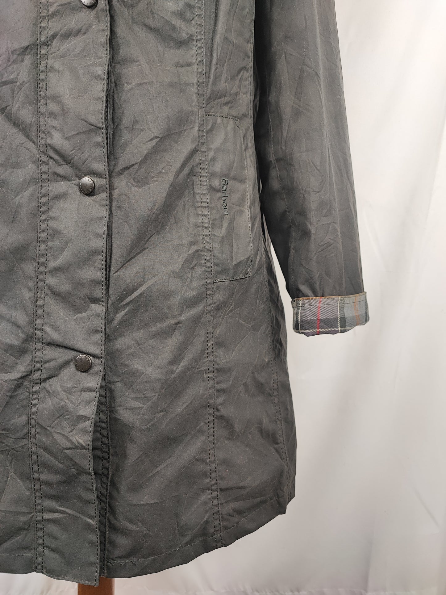 Giacca Barbour Belsay Unisex nera Uk18 tg. 48 ita Black Waxed Unisex Coat size UK18