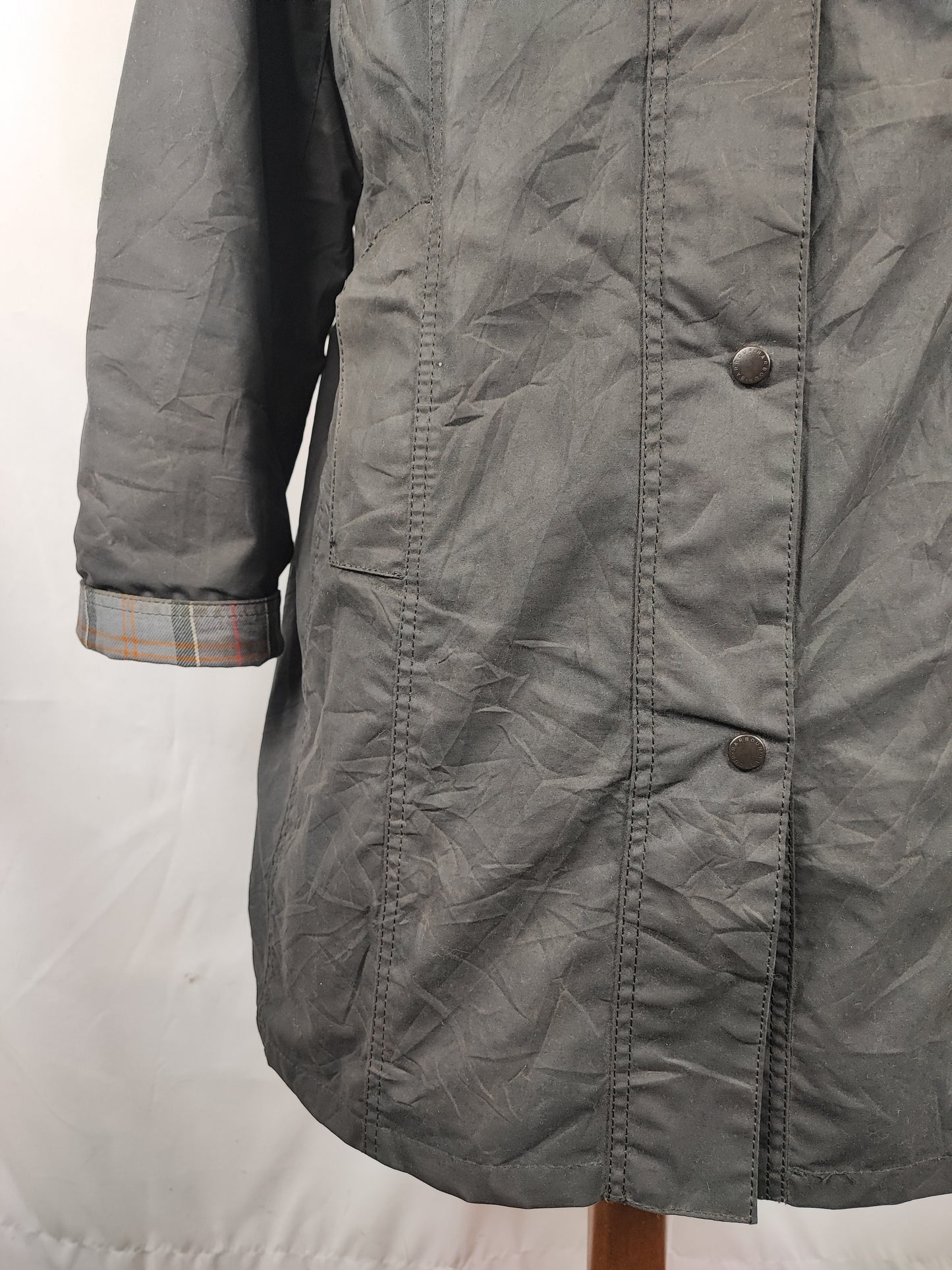 Giacca Barbour Belsay Unisex nera Uk18 tg. 48 ita Black Waxed Unisex Coat size UK18