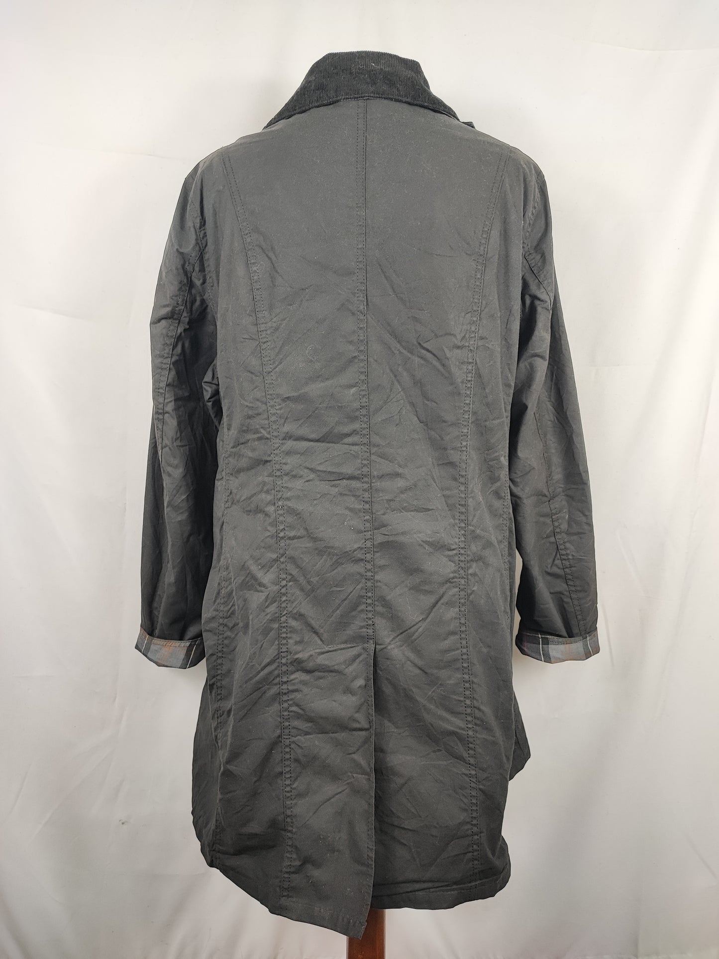Giacca Barbour Belsay Unisex nera Uk18 tg. 48 ita Black Waxed Unisex Coat size UK18