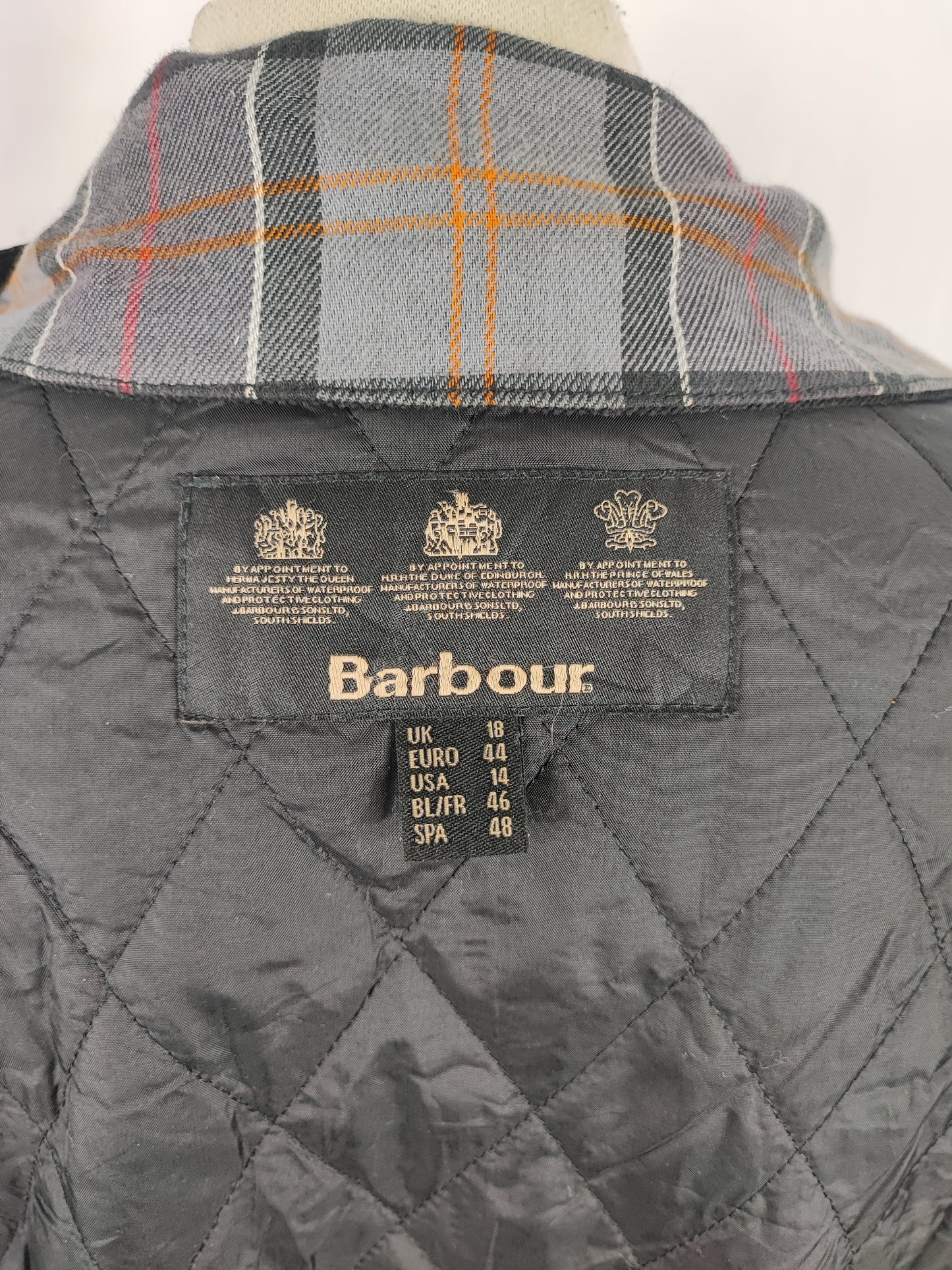 Giacca Barbour Belsay Unisex nera Uk18 tg. 48 ita Black Waxed Unisex Coat size UK18