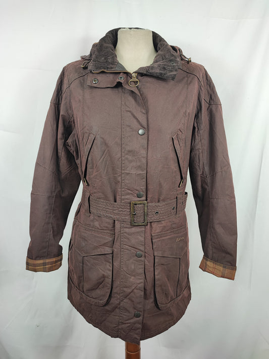 Giacca Barbour cerata marrone Rebel UK16 tg. 44/46 Brown Wax Rebel jacket size uk16