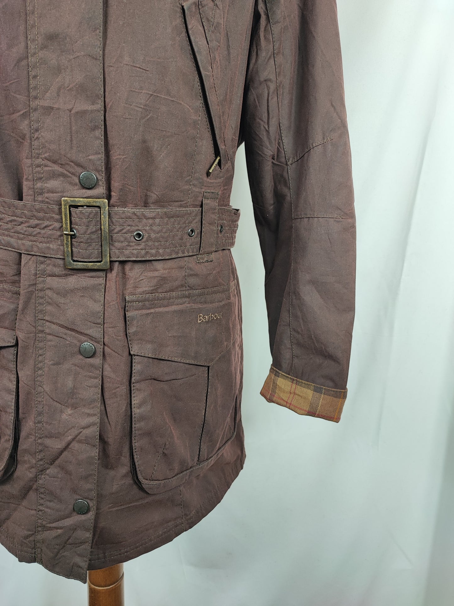 Giacca Barbour cerata marrone Rebel UK16 tg. 44/46 Brown Wax Rebel jacket size uk16
