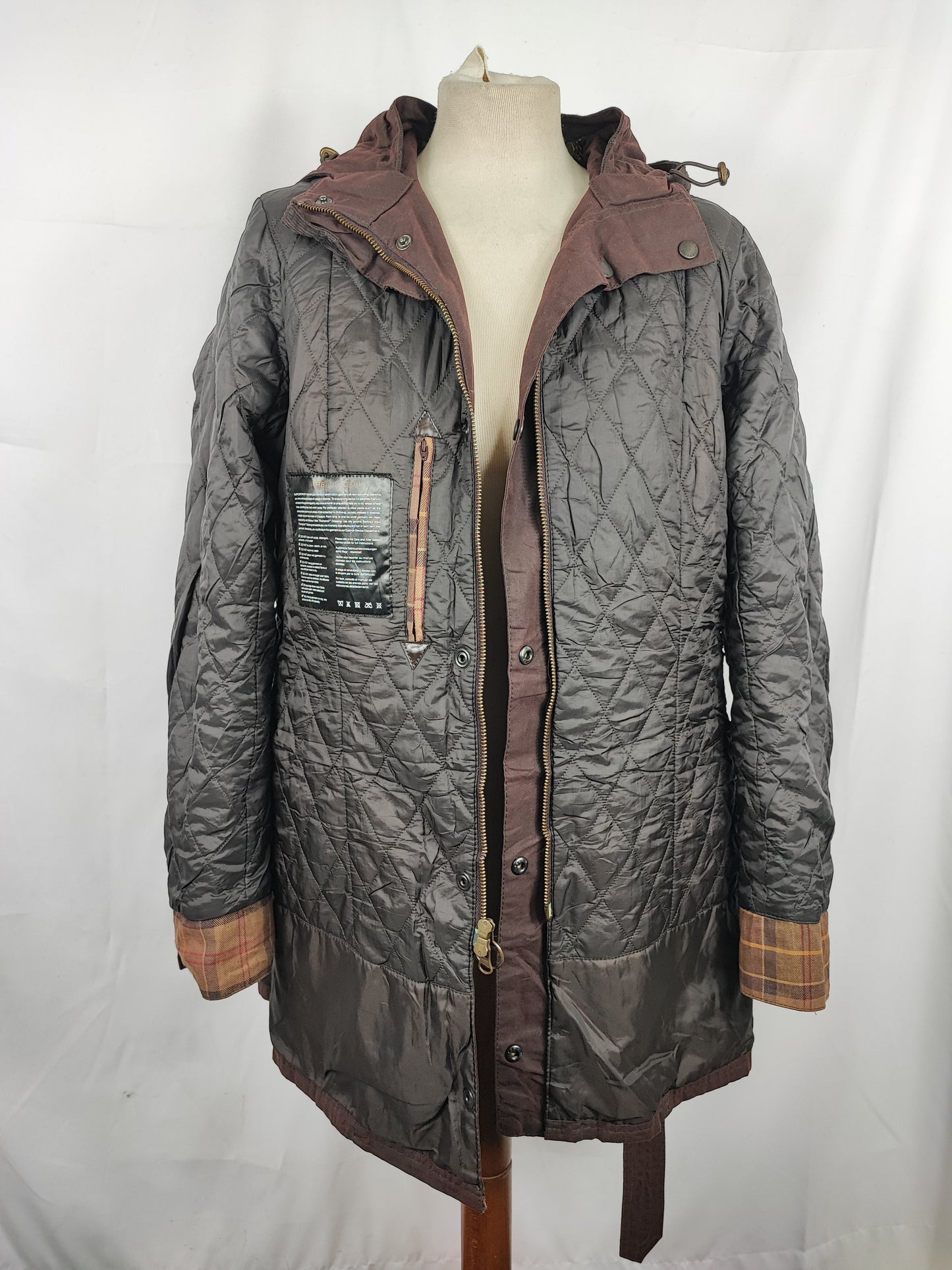 Giacca Barbour cerata marrone Rebel UK16 tg. 44/46 Brown Wax Rebel jacket size uk16