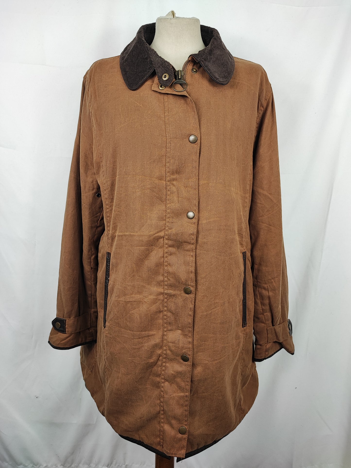 Giacca Barbour Unisex Marrone spina di pesce Uk18 tg.48 ita - Wax Herringbone Coat brown Size uk18
