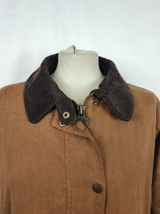 Giacca Barbour Unisex Marrone spina di pesce Uk18 tg.48 ita - Wax Herringbone Coat brown Size uk18