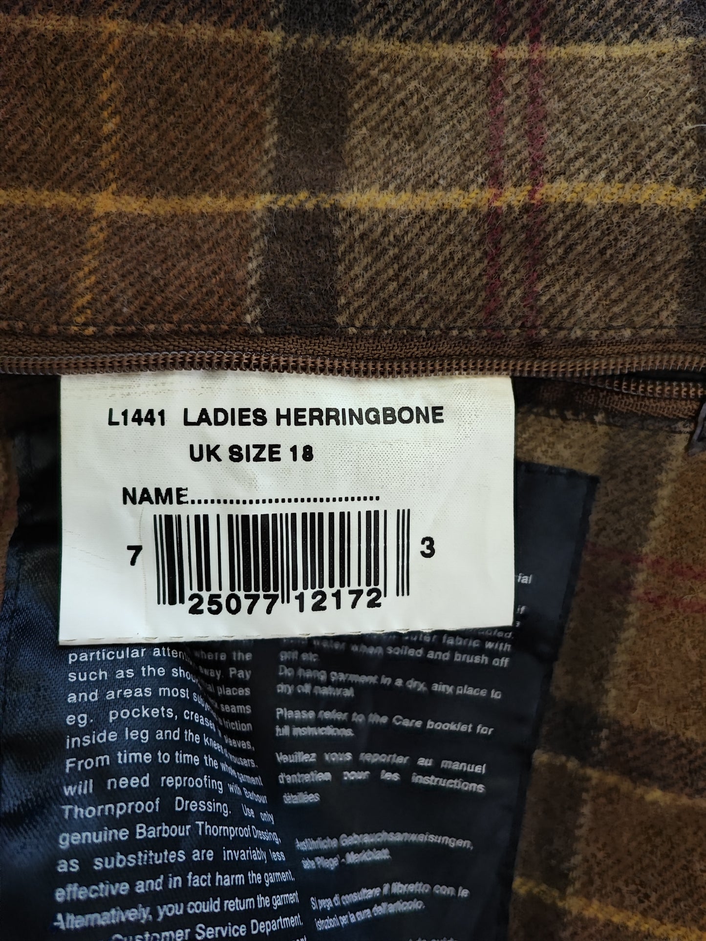 Giacca Barbour Unisex Marrone spina di pesce Uk18 tg.48 ita - Wax Herringbone Coat brown Size uk18