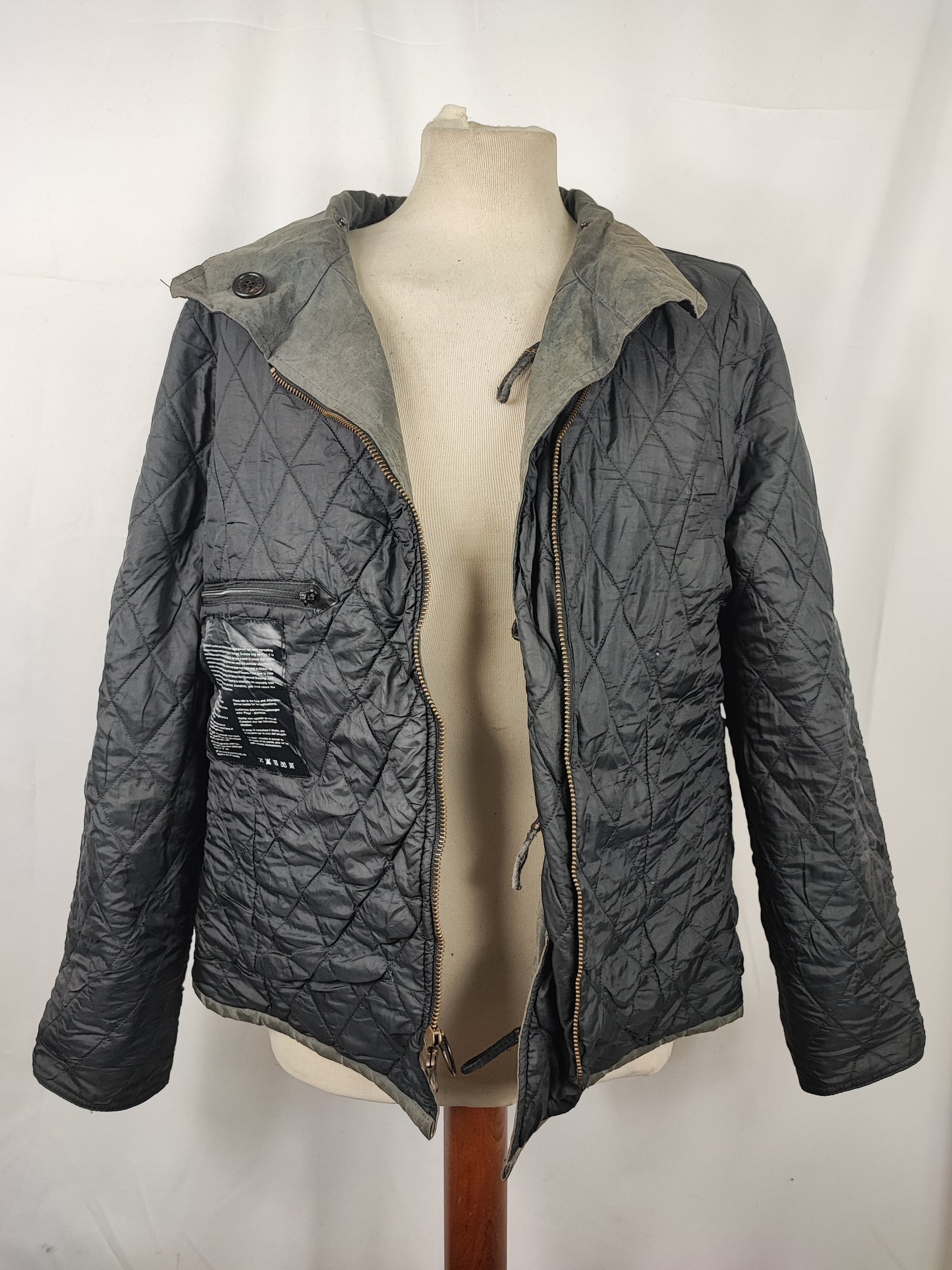 Giacca Barbour corta nera da donna cerata Medum Uk14  Lady short Duffle jacket black size uk14