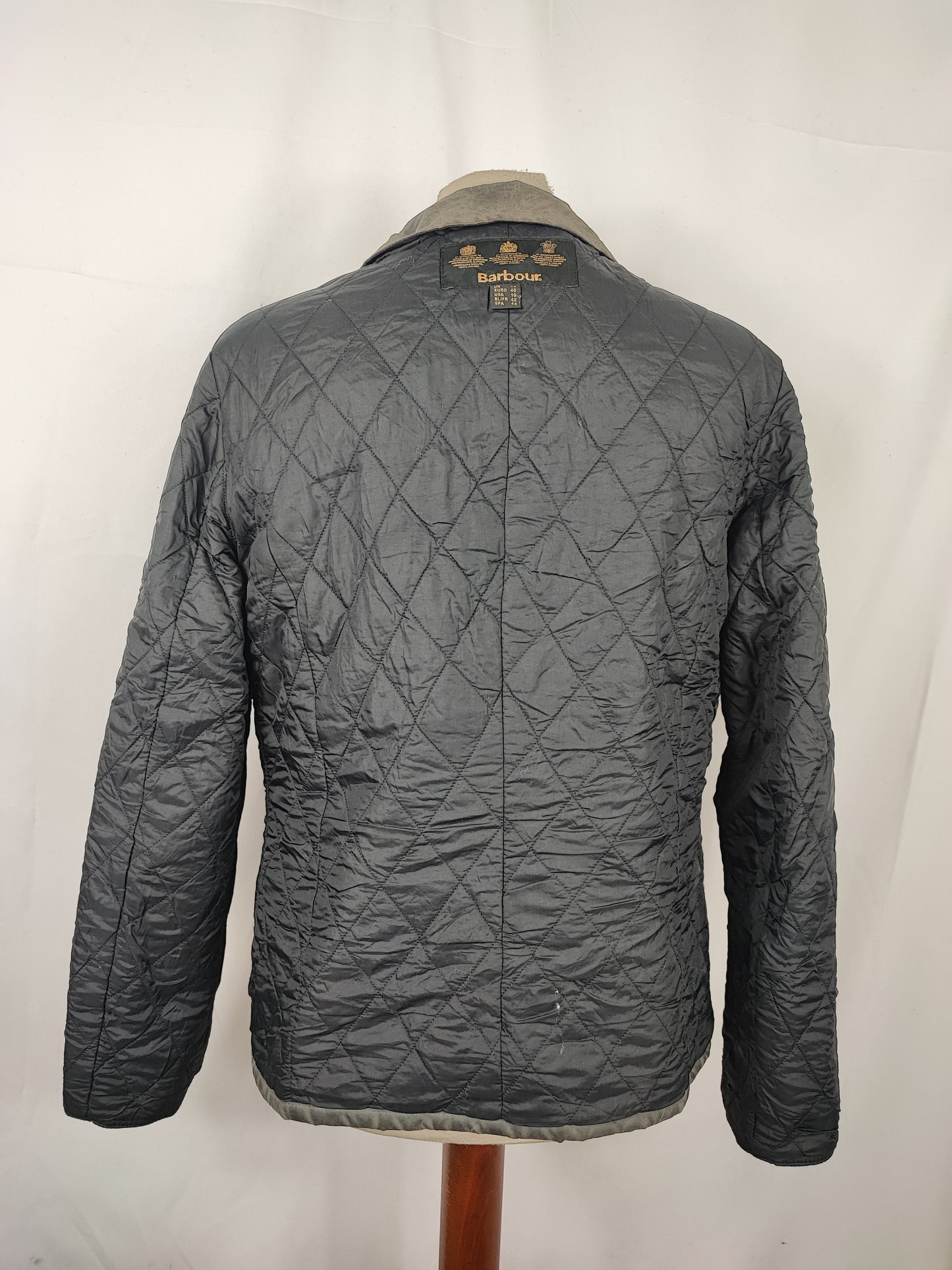 Giacca Barbour corta nera da donna cerata Medum Uk14  Lady short Duffle jacket black size uk14