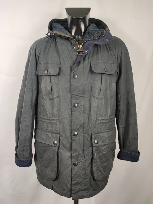 Parka Barbour cerato blu imbottito Medium- Man Northolt wax navy jacket size M with hood