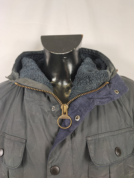 Parka Barbour cerato blu imbottito Medium- Man Northolt wax navy jacket size M with hood