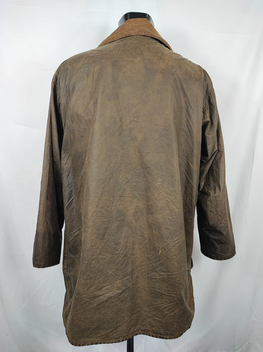 Barbour Uomo Border vintage verde Cerato C44/112cm Green Border Wax Coat Large XLarge