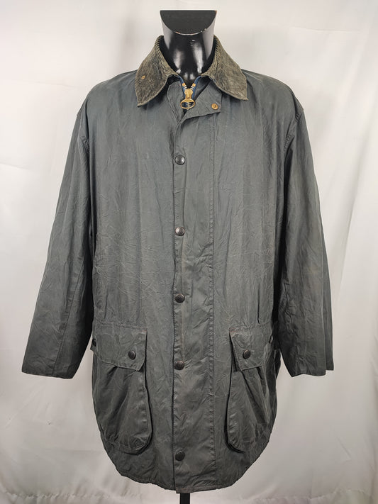 Giacca Barbour Border blu Vintage Cerata C46/117 cm - Navy wax border coat C46 size XL comoda