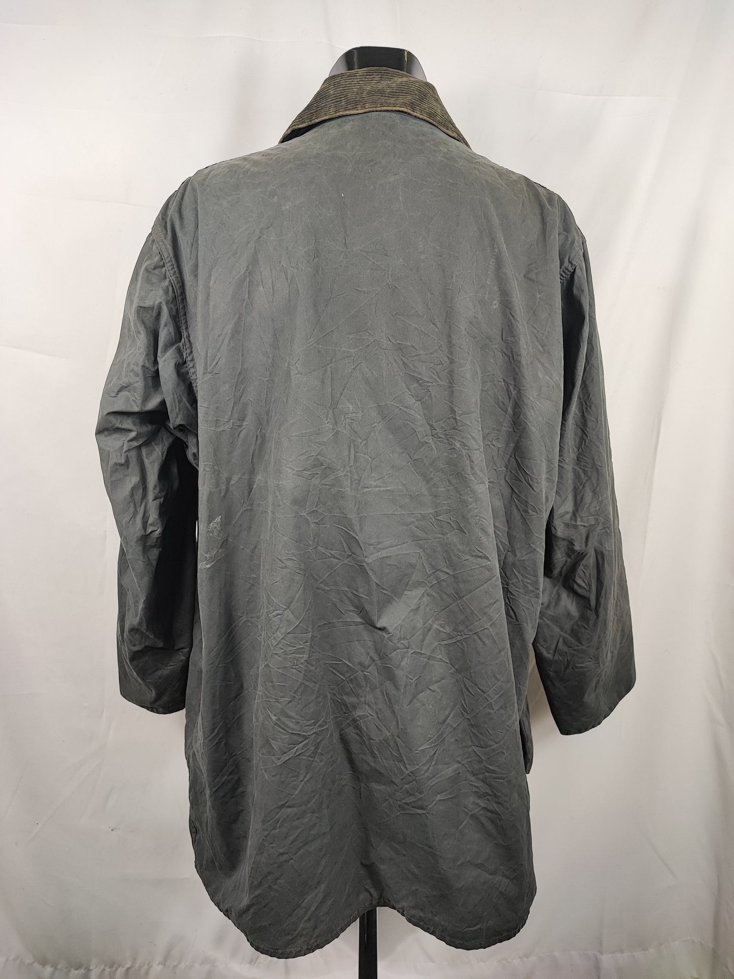Giacca Barbour Border blu Vintage Cerata C46/117 cm - Navy wax border coat C46 size XL comoda