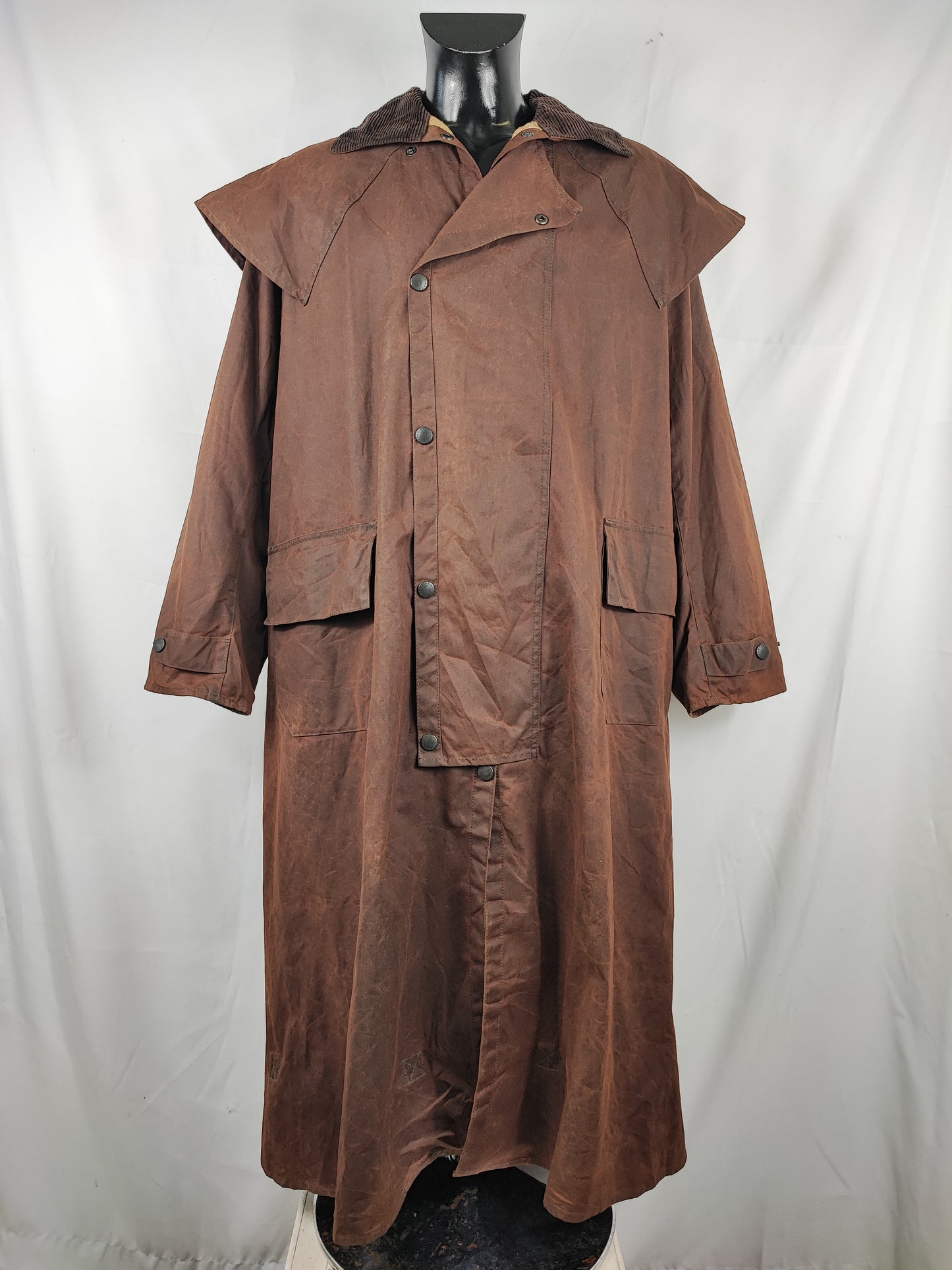 RARO Cappotto Barbour Stockman marrone Lungo Medium Man Brown wax Long Coat Size Medium