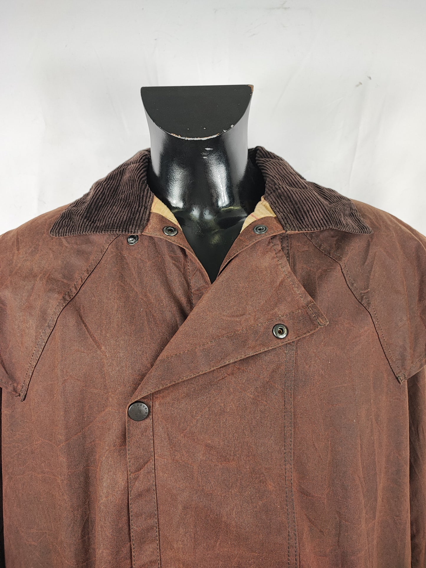RARO Cappotto Barbour Stockman marrone Lungo Medium Man Brown wax Long Coat Size Medium