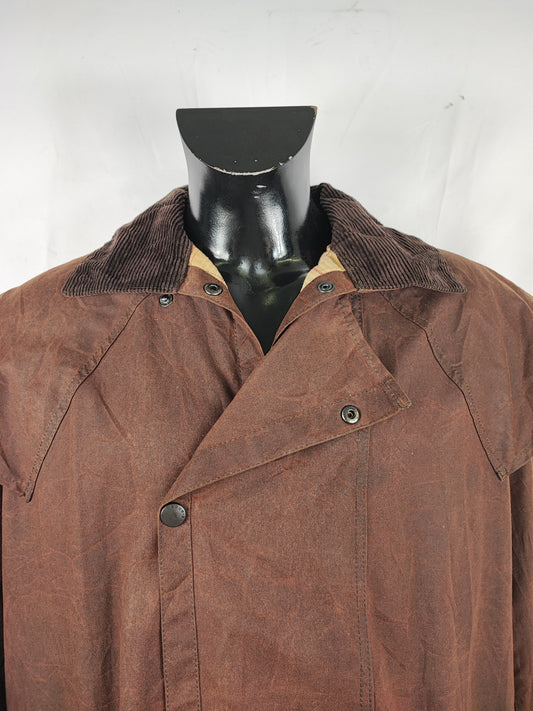 RARO Cappotto Barbour Stockman marrone Lungo Medium Man Brown wax Long Coat Size Medium