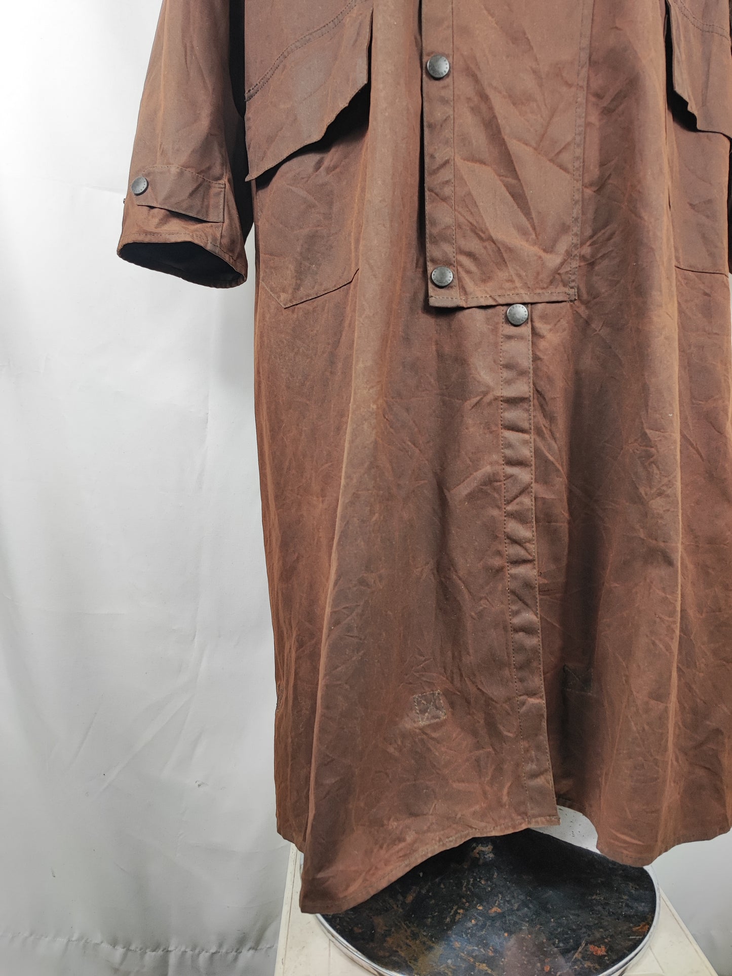 RARO Cappotto Barbour Stockman marrone Lungo Medium Man Brown wax Long Coat Size Medium