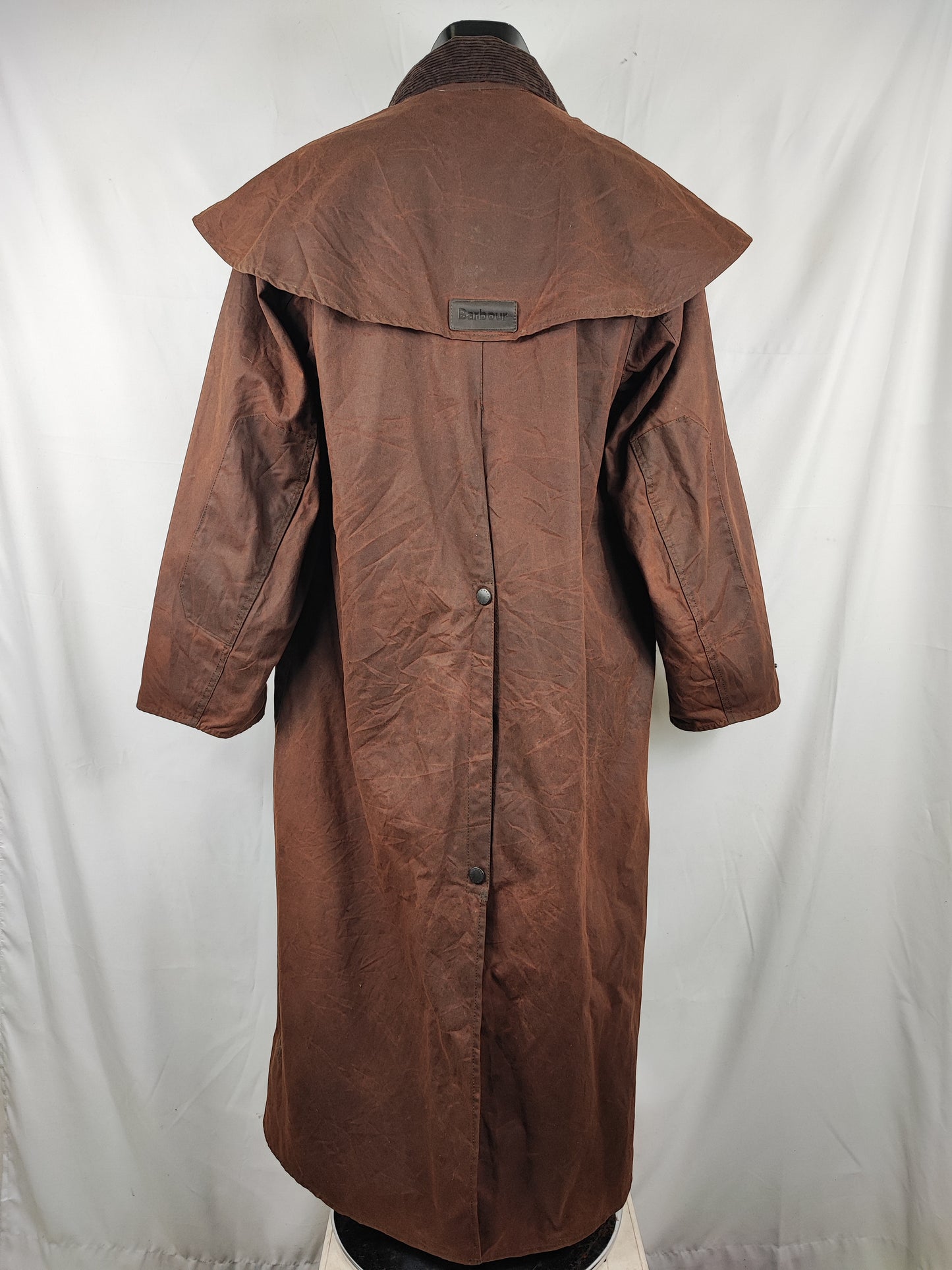 RARO Cappotto Barbour Stockman marrone Lungo Medium Man Brown wax Long Coat Size Medium