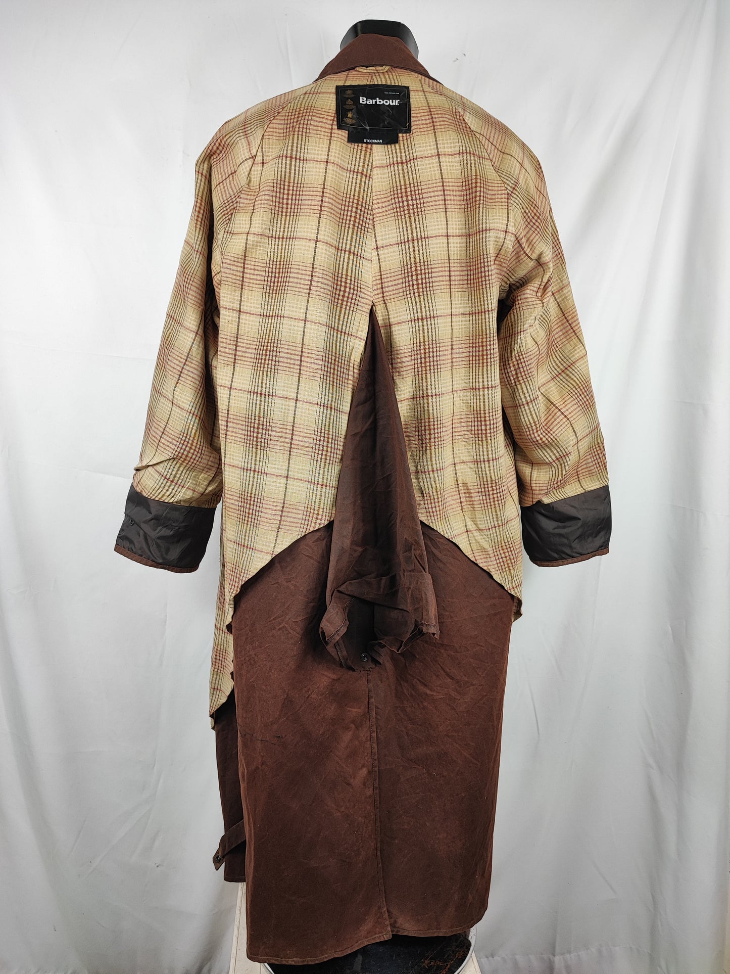 RARO Cappotto Barbour Stockman marrone Lungo Medium Man Brown wax Long Coat Size Medium