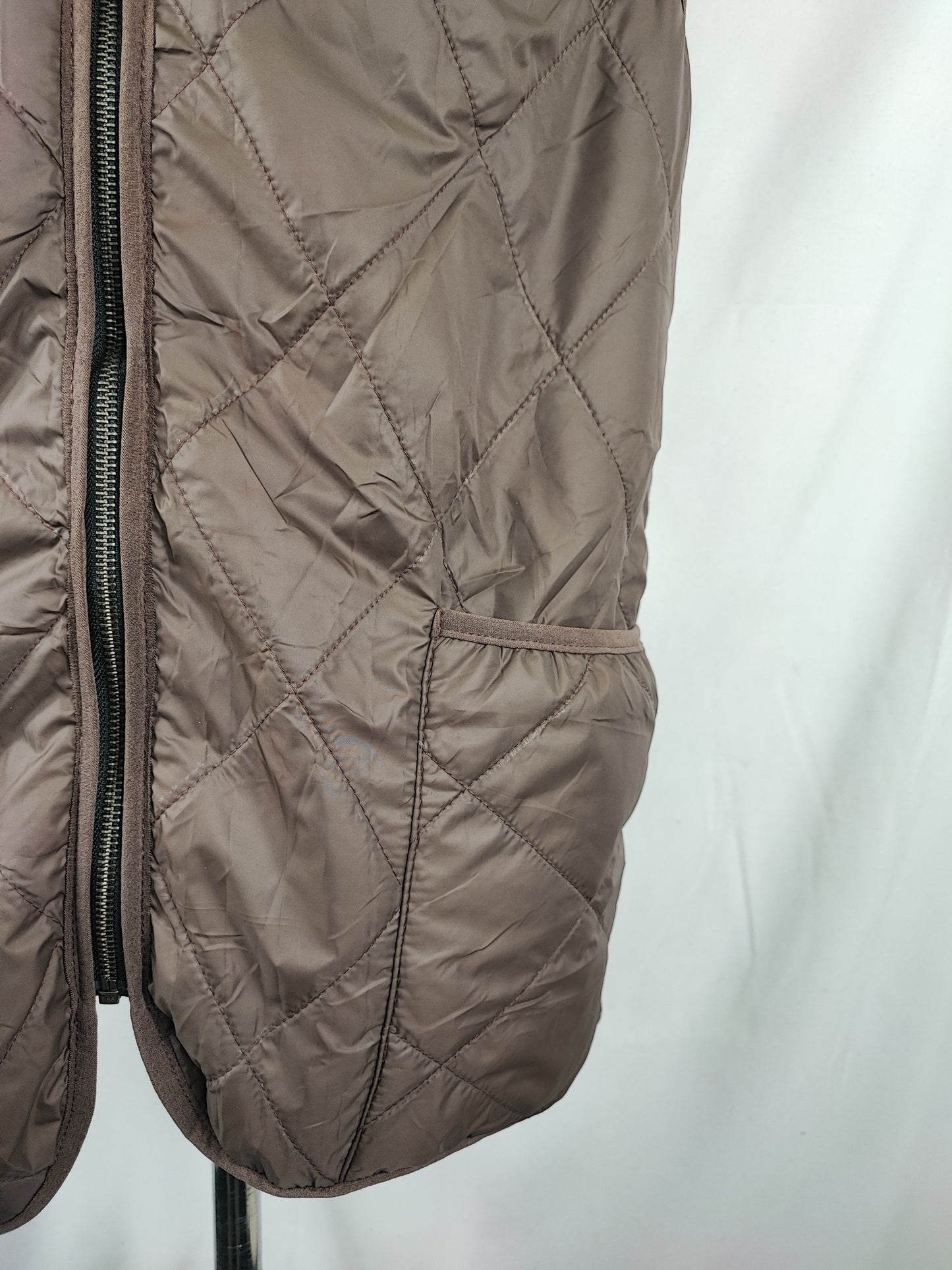 Gilet Imbottitura nuova Marrone con zip compatibile per Barbour
