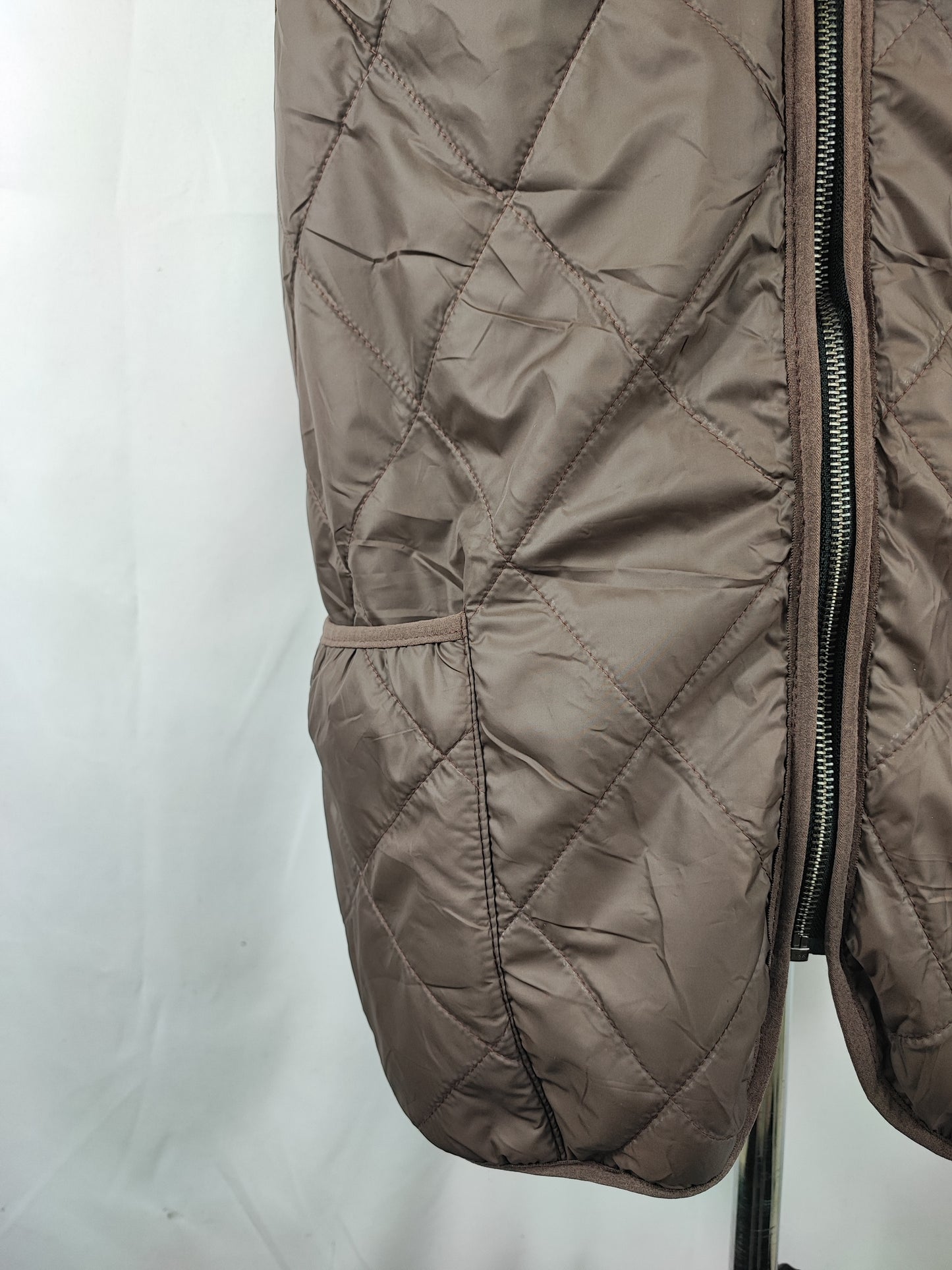 Gilet Imbottitura nuova Marrone con zip compatibile per Barbour