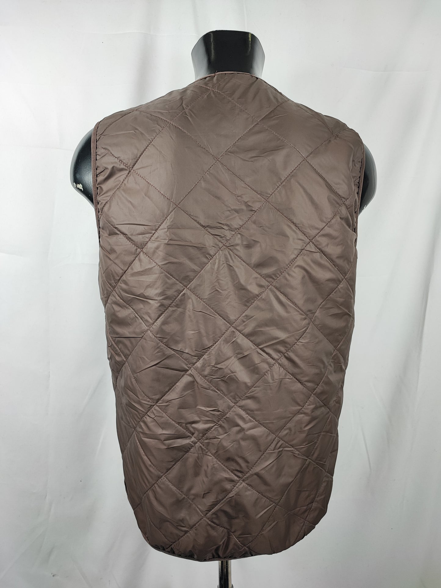 Gilet Imbottitura nuova Marrone con zip compatibile per Barbour