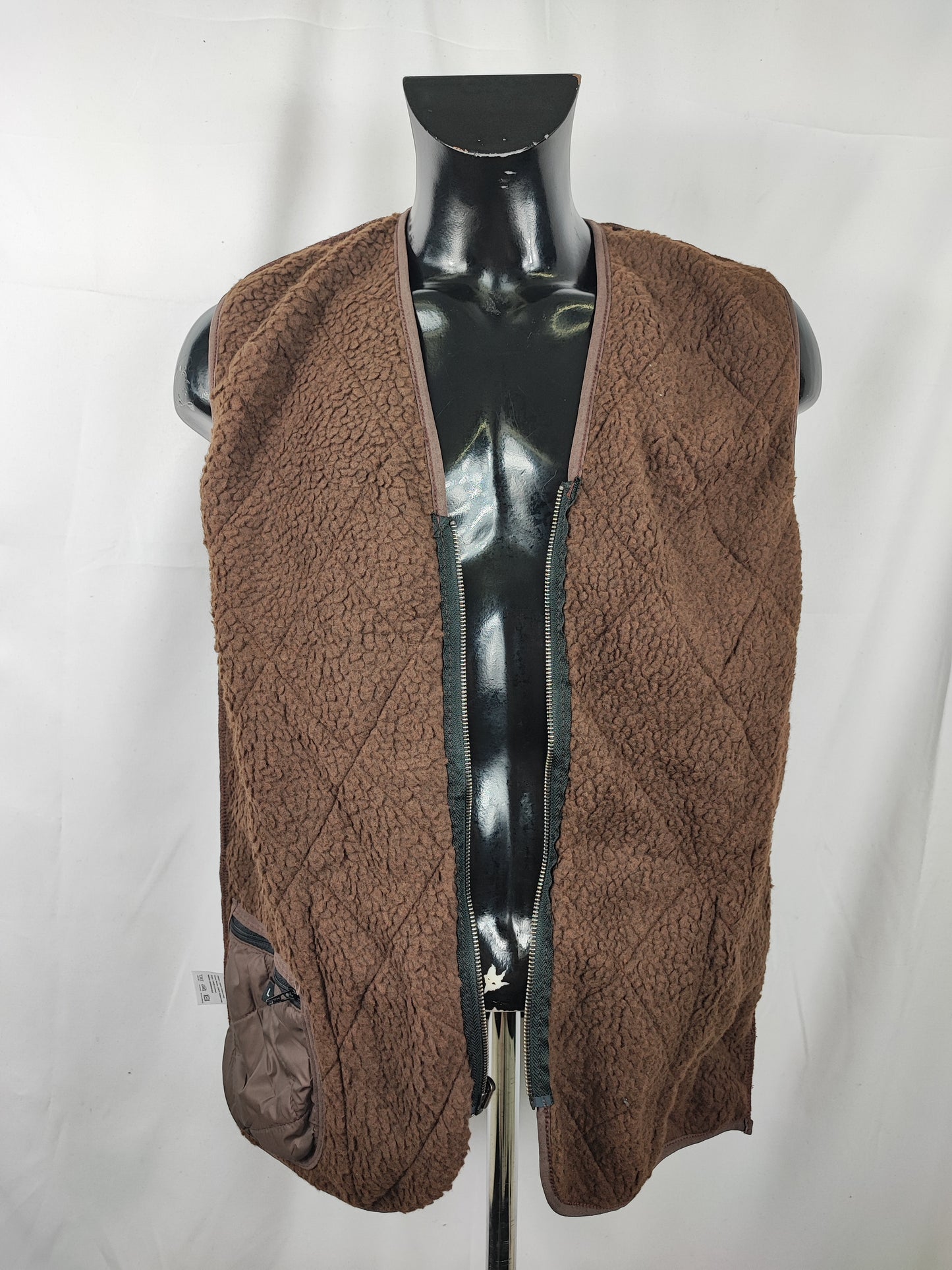 Gilet Imbottitura nuova Marrone con zip compatibile per Barbour