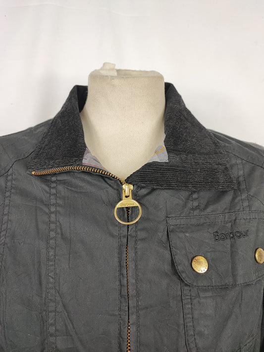 Giacca Barbour donna nero cerata  Uk12 tg. 42 Medium Lady Black Wax jacket size uk12