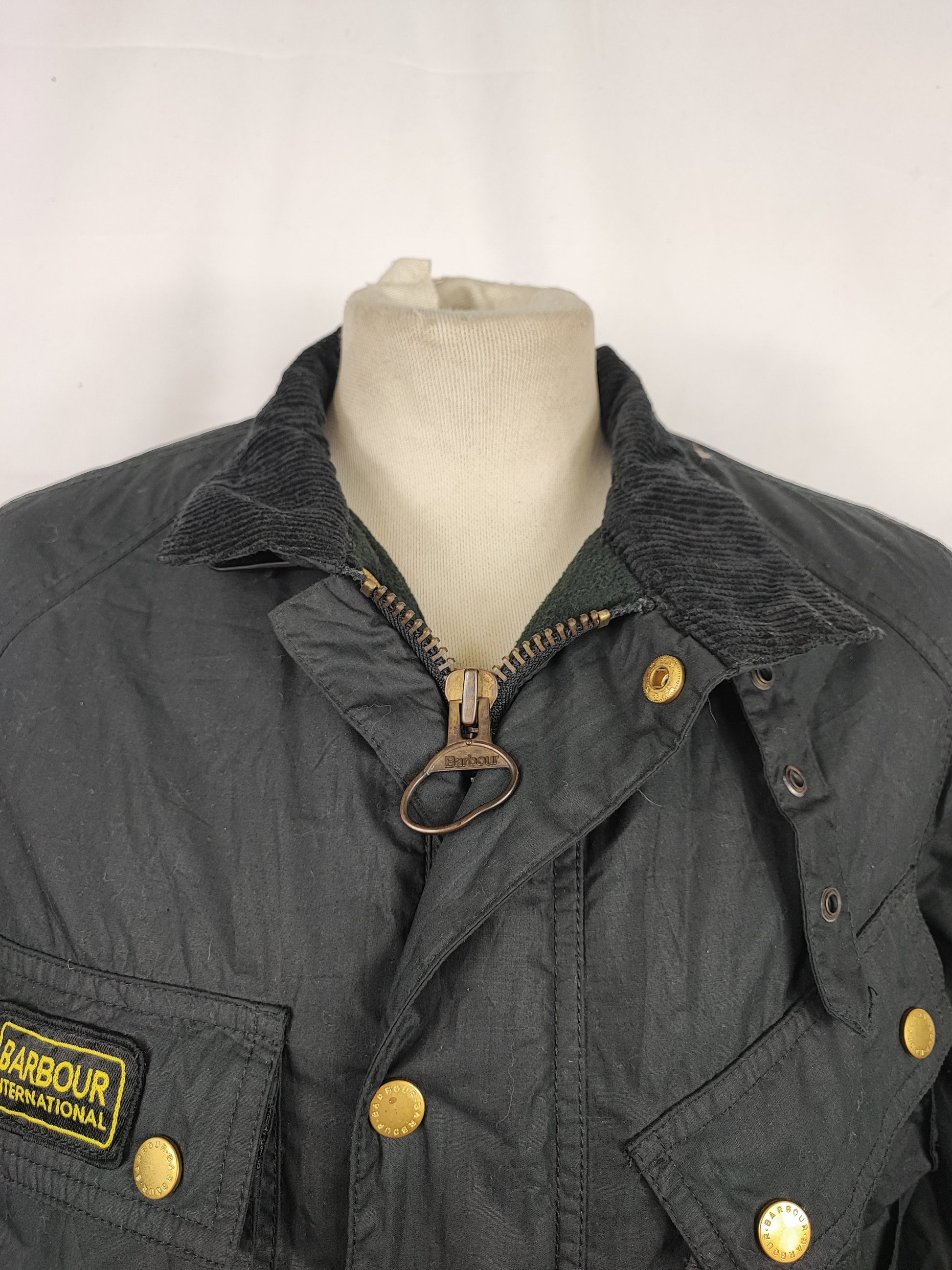 Giacca Barbour International Donna Medium UK12 -Lady Black Vintage International Jacket Size uk12 - Shop In London