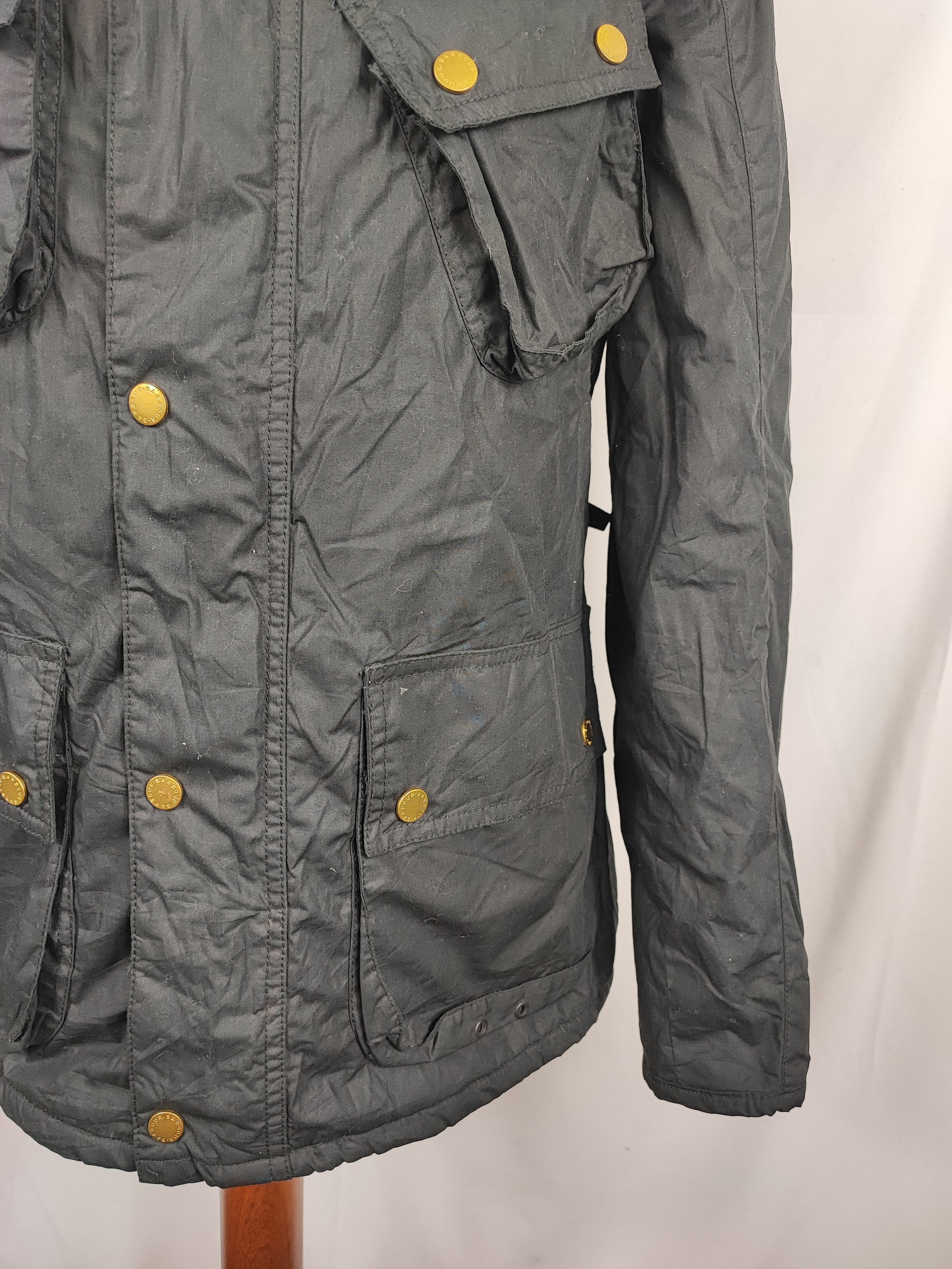 Giacca Barbour International Donna Medium UK12 -Lady Black Vintage International Jacket Size uk12 - Shop In London