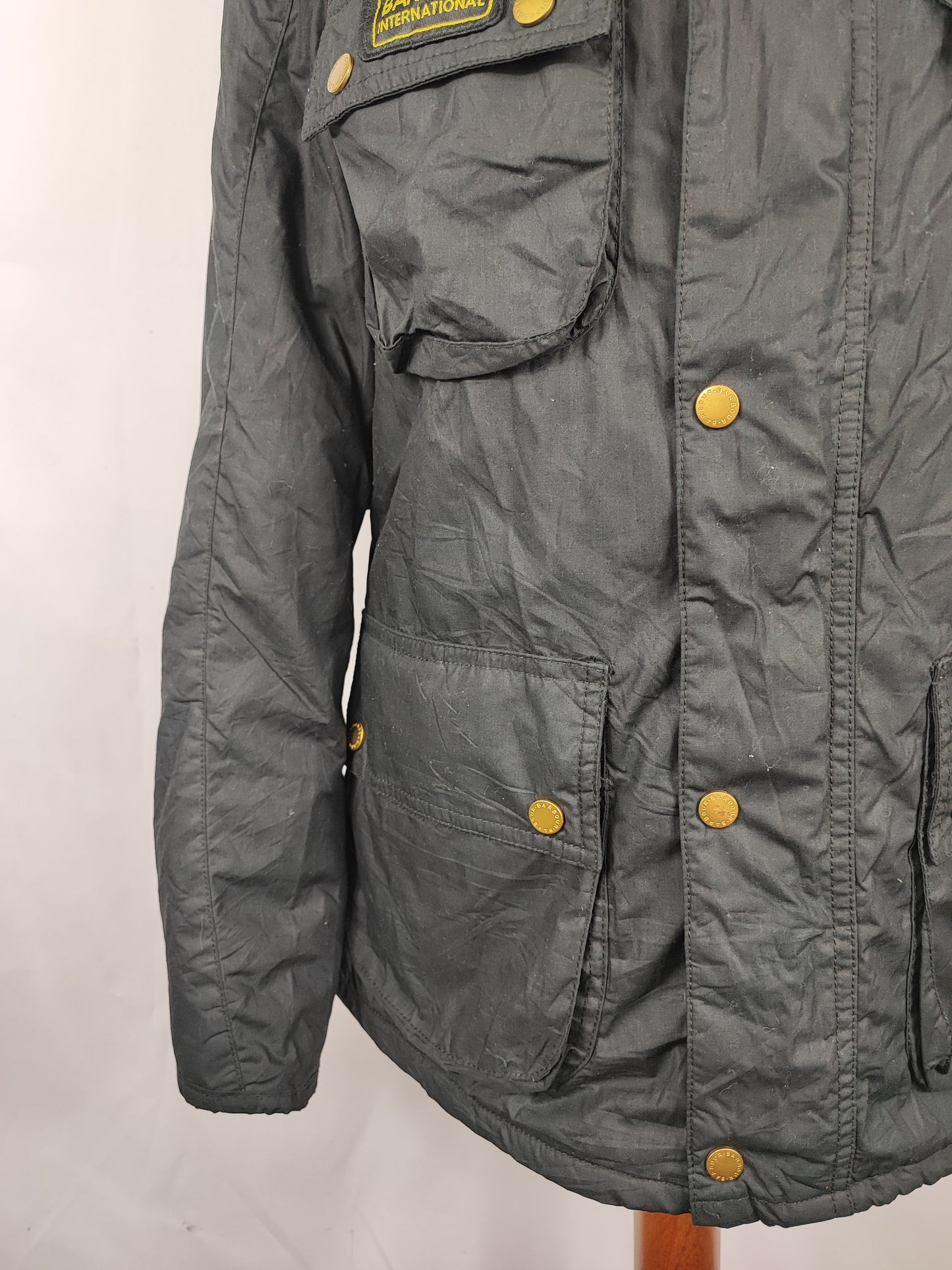 Giacca Barbour International Donna Medium UK12 -Lady Black Vintage International Jacket Size uk12 - Shop In London