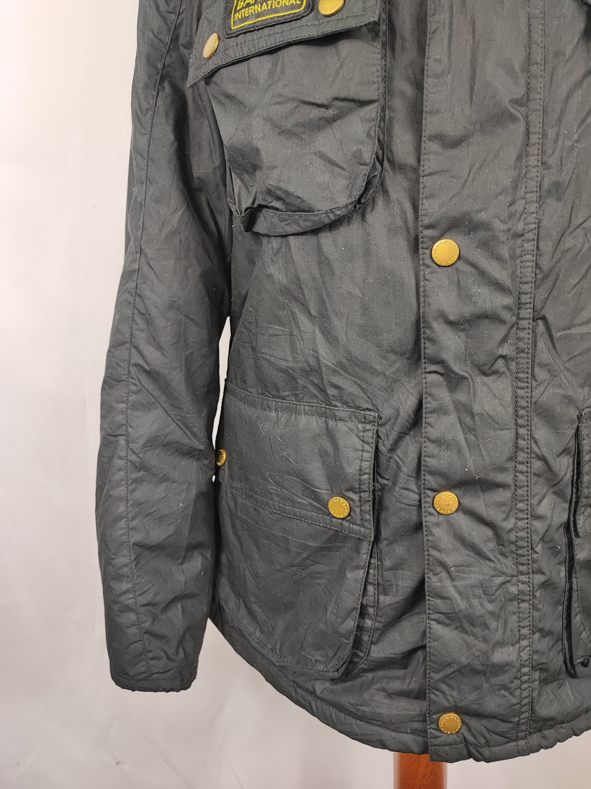 Giacca Barbour International Donna Medium UK12 -Lady Black Vintage International Jacket Size uk12 - Shop In London