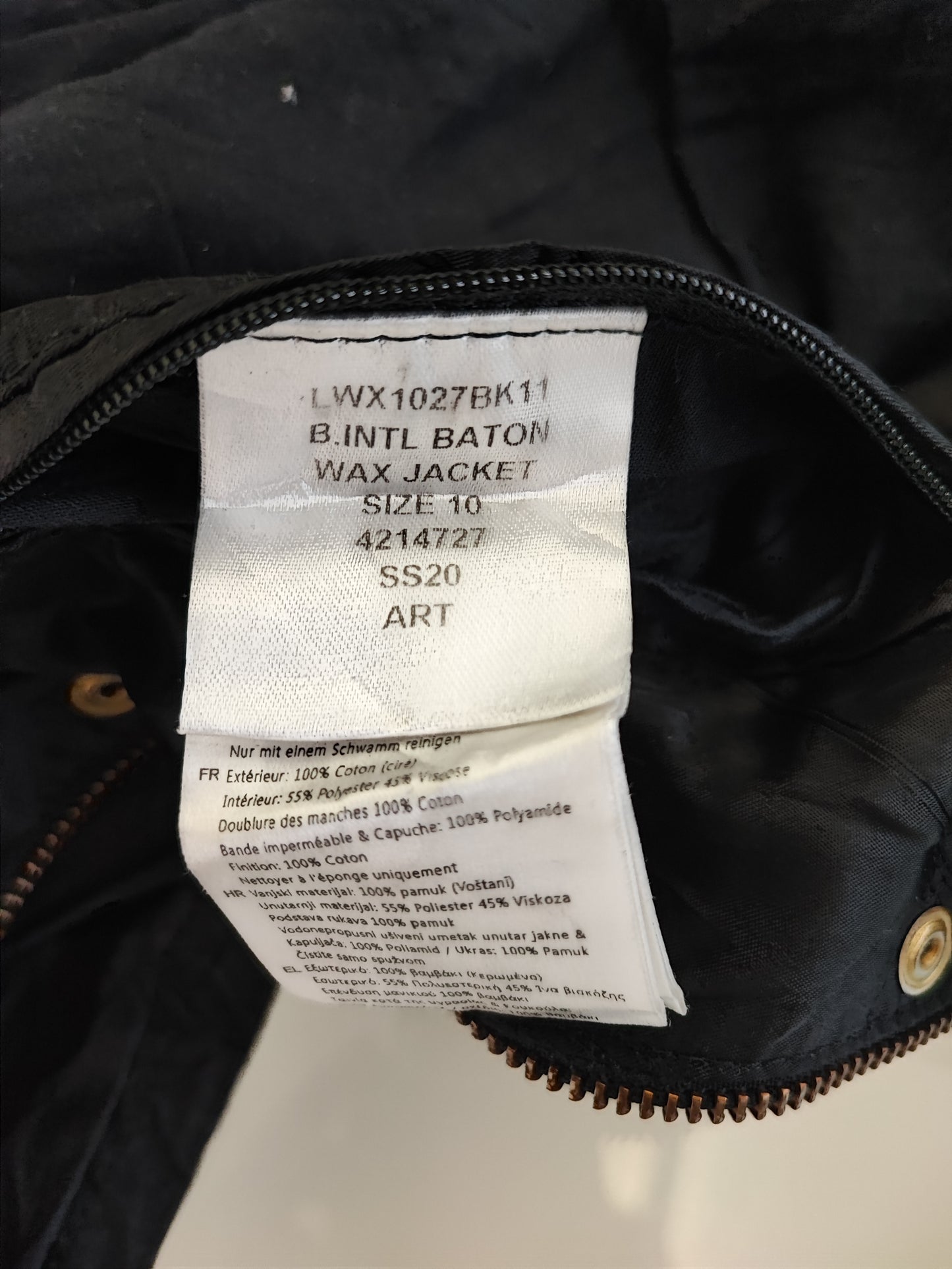 Giacca Barbour International Donna nero SMALL UK10 -Lady Black International Jacket size 10 - Shop In London