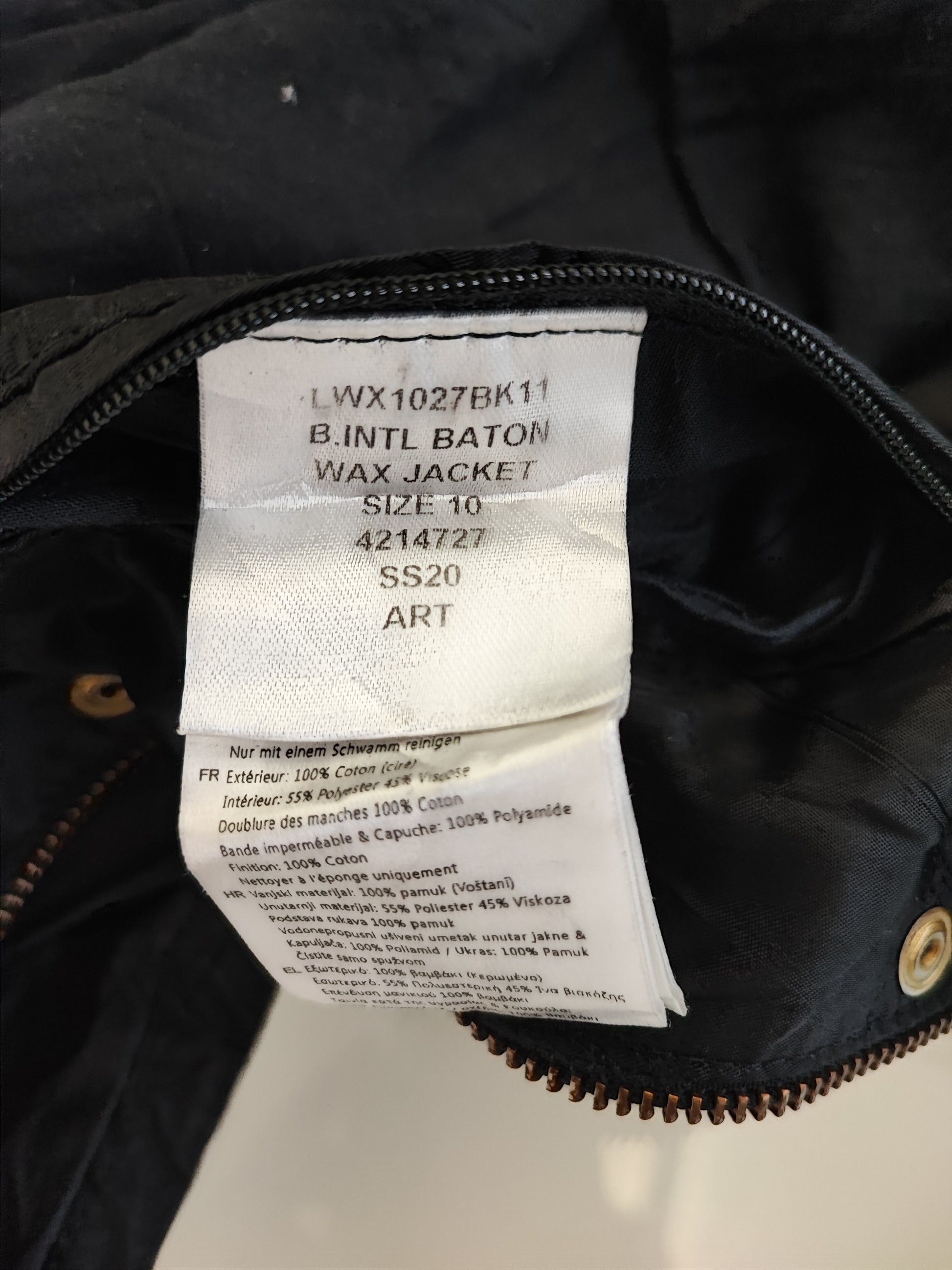 Giacca Barbour International Donna nero SMALL UK10 -Lady Black International Jacket size 10 - Shop In London