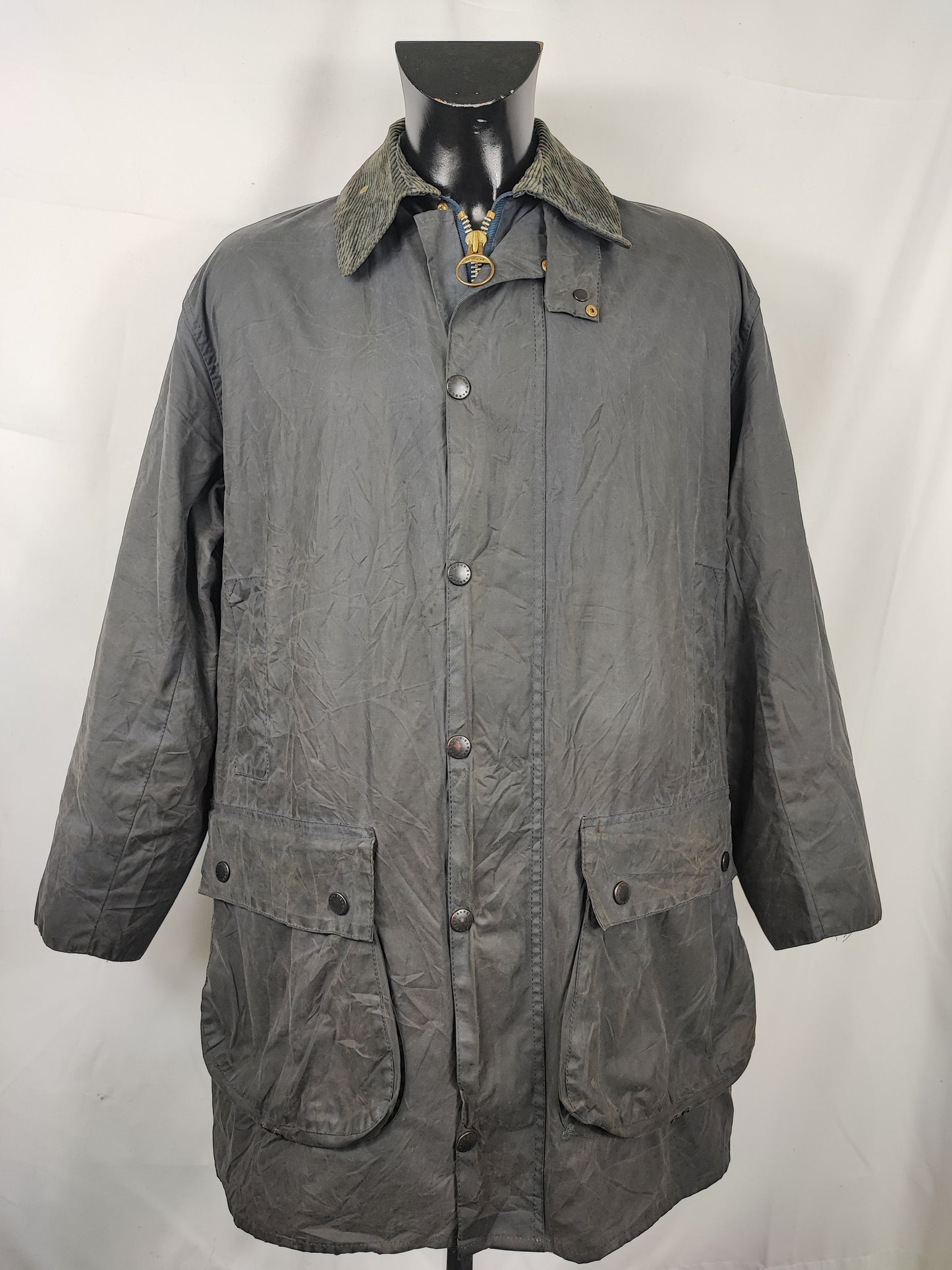 Barbour Vintage Border Blu cotone Cerato C40/102cm Man Vintage Navy Border Coat size Medium