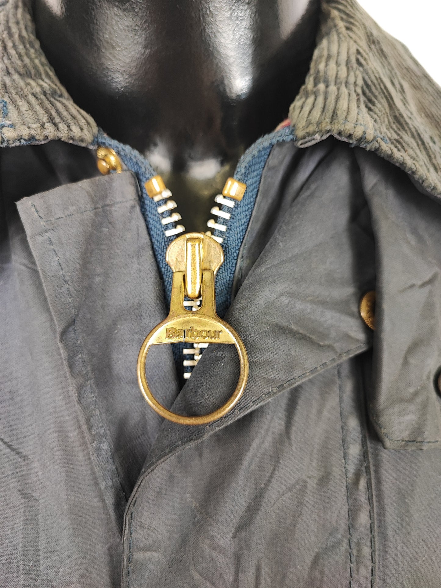 Barbour Vintage Border Blu cotone Cerato C40/102cm Man Vintage Navy Border Coat size Medium