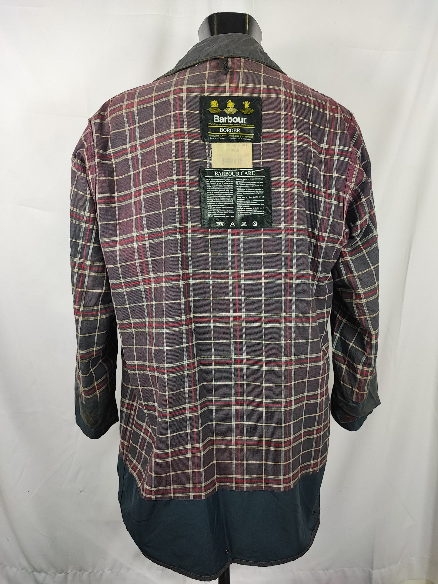 Barbour Vintage Border Blu cotone Cerato C40/102cm Man Vintage Navy Border Coat size Medium