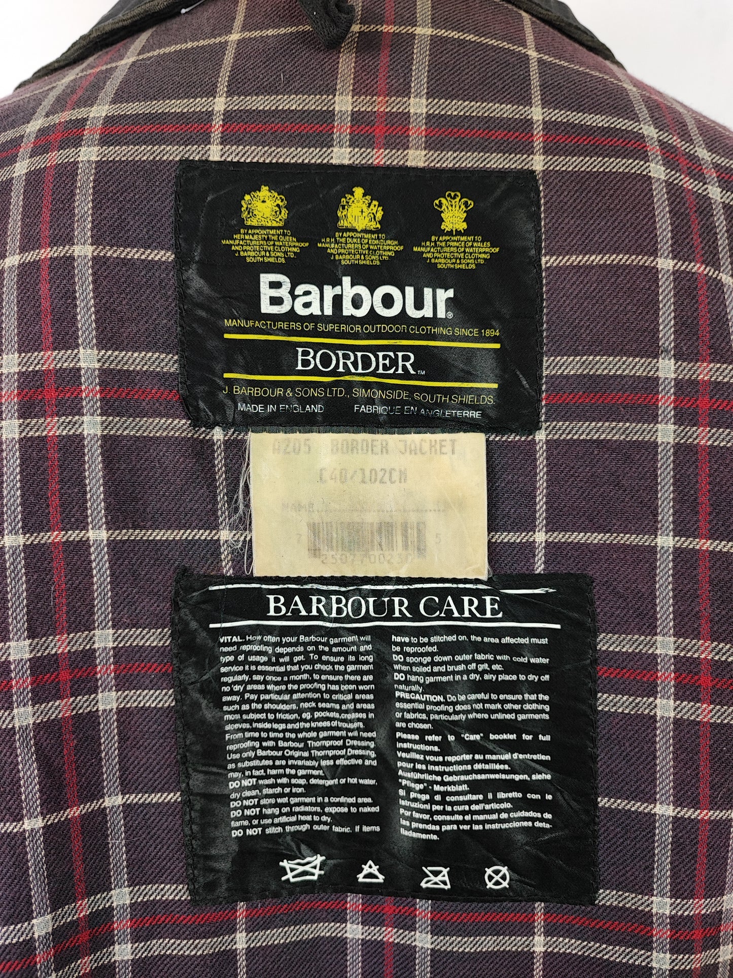 Barbour Vintage Border Blu cotone Cerato C40/102cm Man Vintage Navy Border Coat size Medium