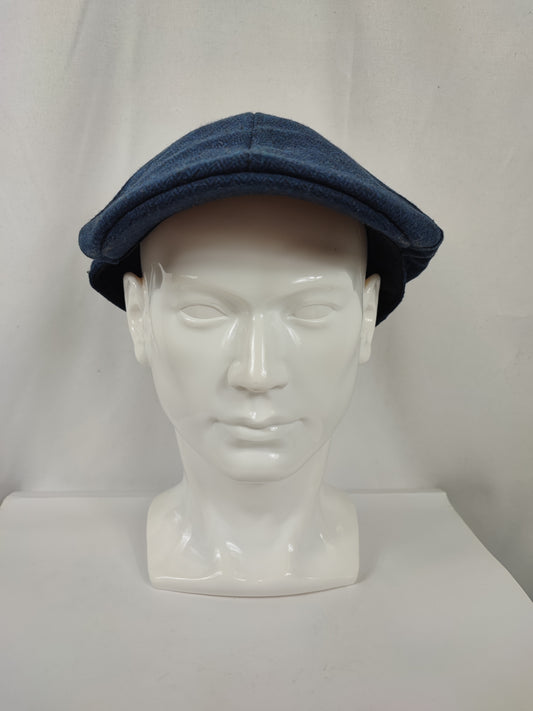Coppola nuova inglese in lana a 6 spicchi blu spigato  - Six panel Wool Duckbill English cap