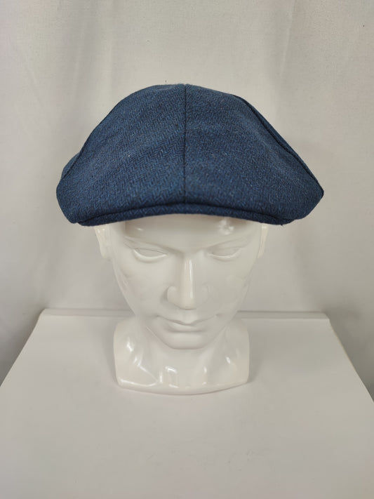 Coppola nuova inglese in lana a 6 spicchi blu spigato  - Six panel Wool Duckbill English cap