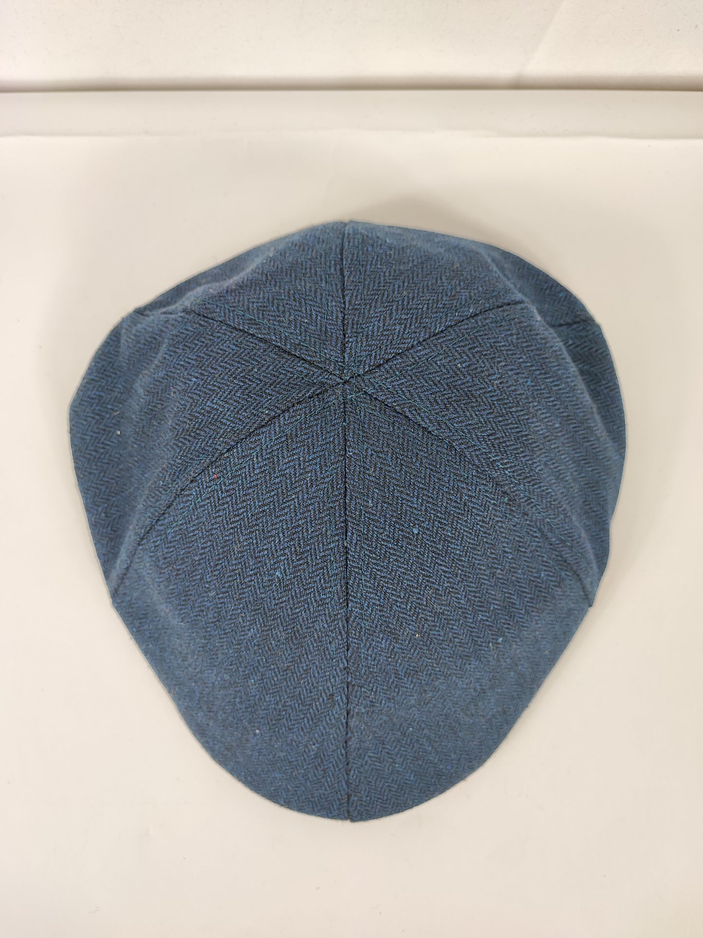 Coppola nuova inglese in lana a 6 spicchi blu spigato  - Six panel Wool Duckbill English cap
