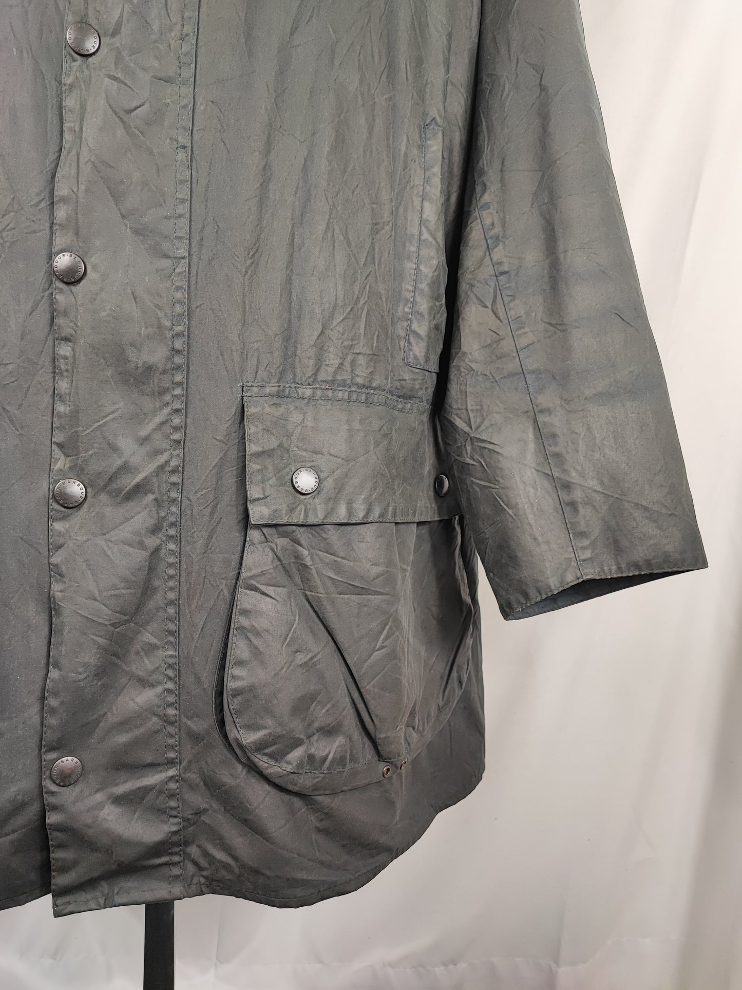Barbour Giacca Uomo Border blu Vintage C48/122cm Xlarge comoda-Navy wax Vintage Border Coat size XL - Shop In London