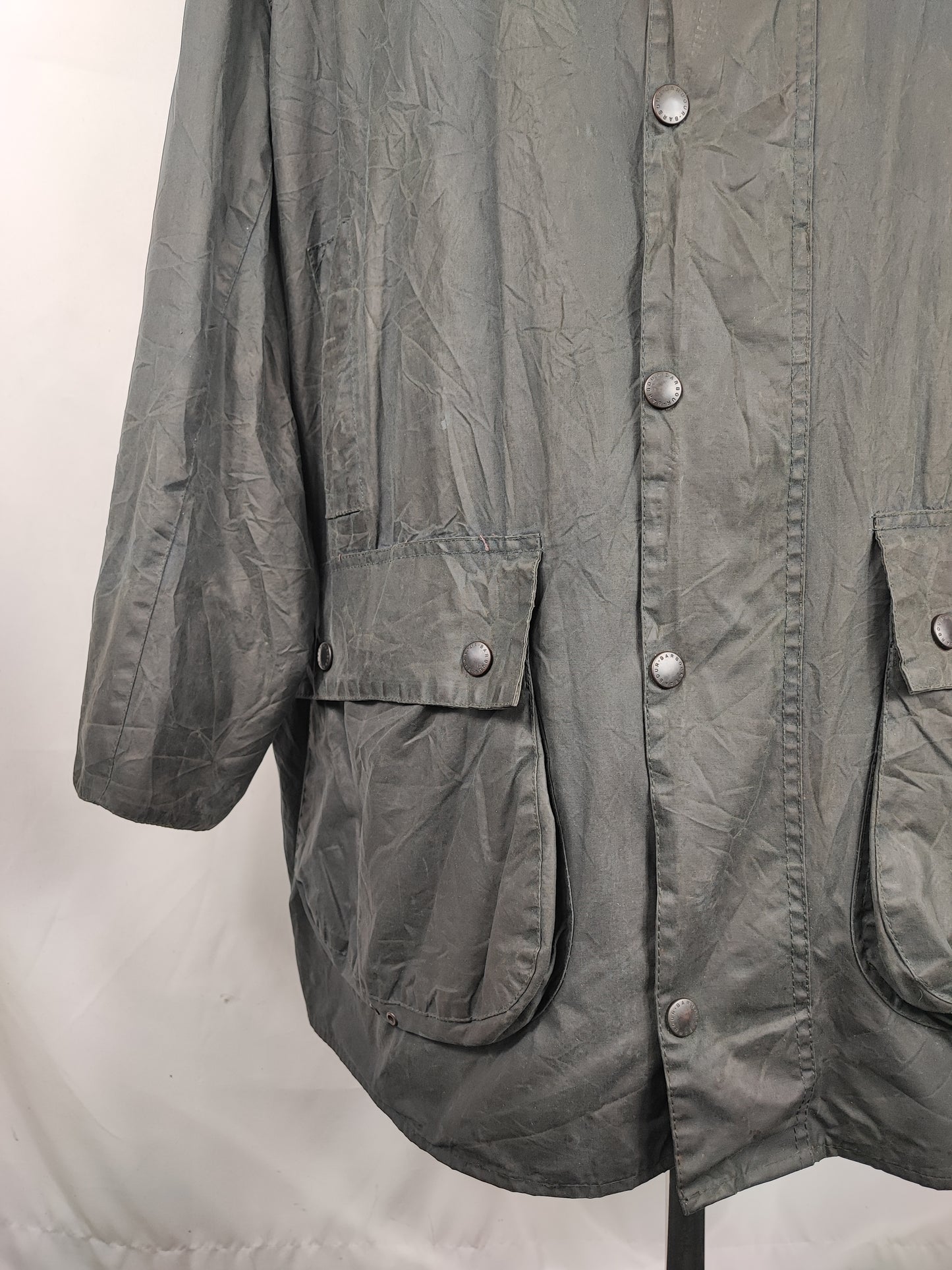 Barbour Giacca Uomo Border blu Vintage C48/122cm Xlarge comoda-Navy wax Vintage Border Coat size XL - Shop In London