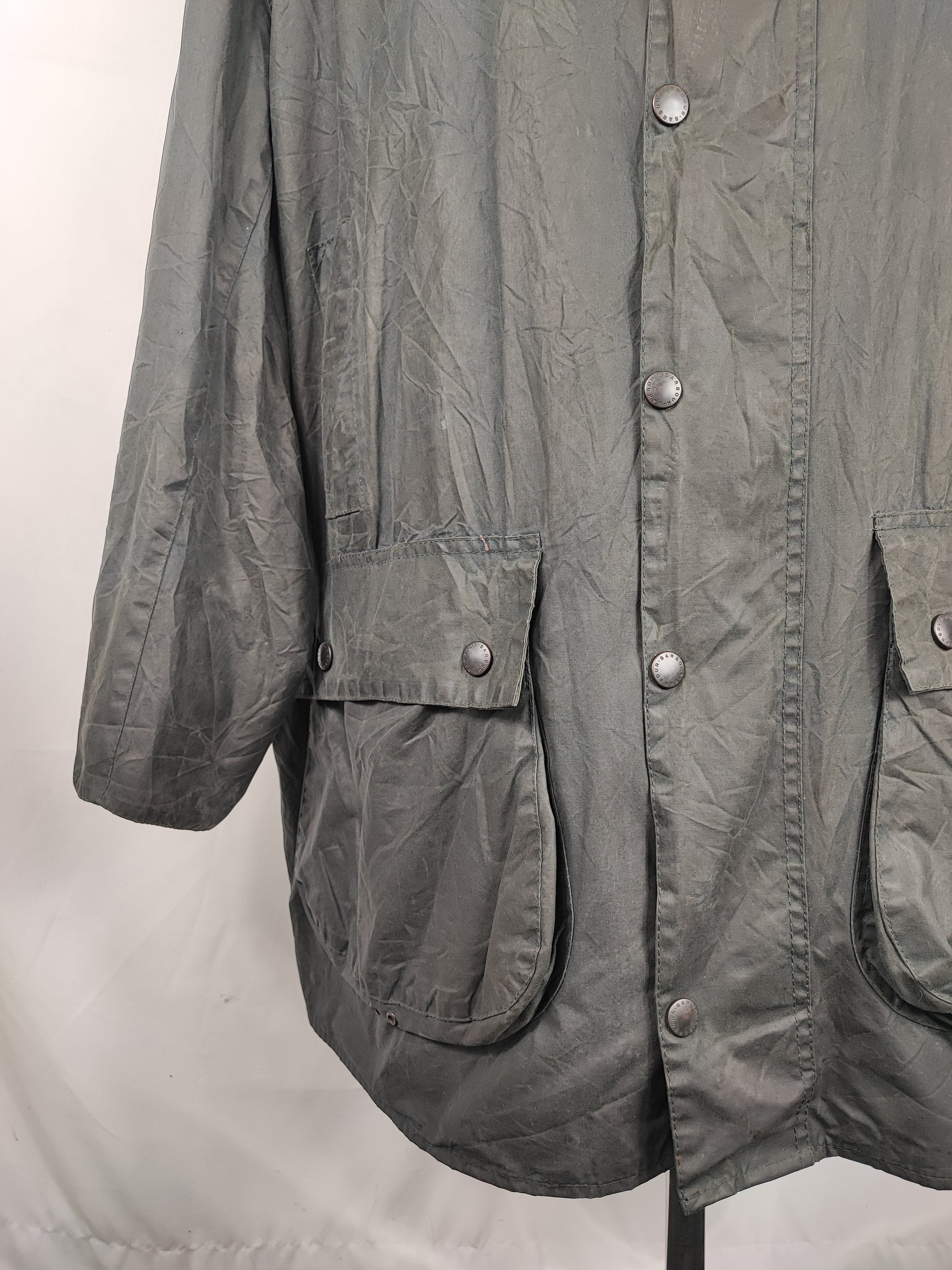 Barbour Giacca Uomo Border blu Vintage C48/122cm Xlarge comoda-Navy wax Vintage Border Coat size XL - Shop In London