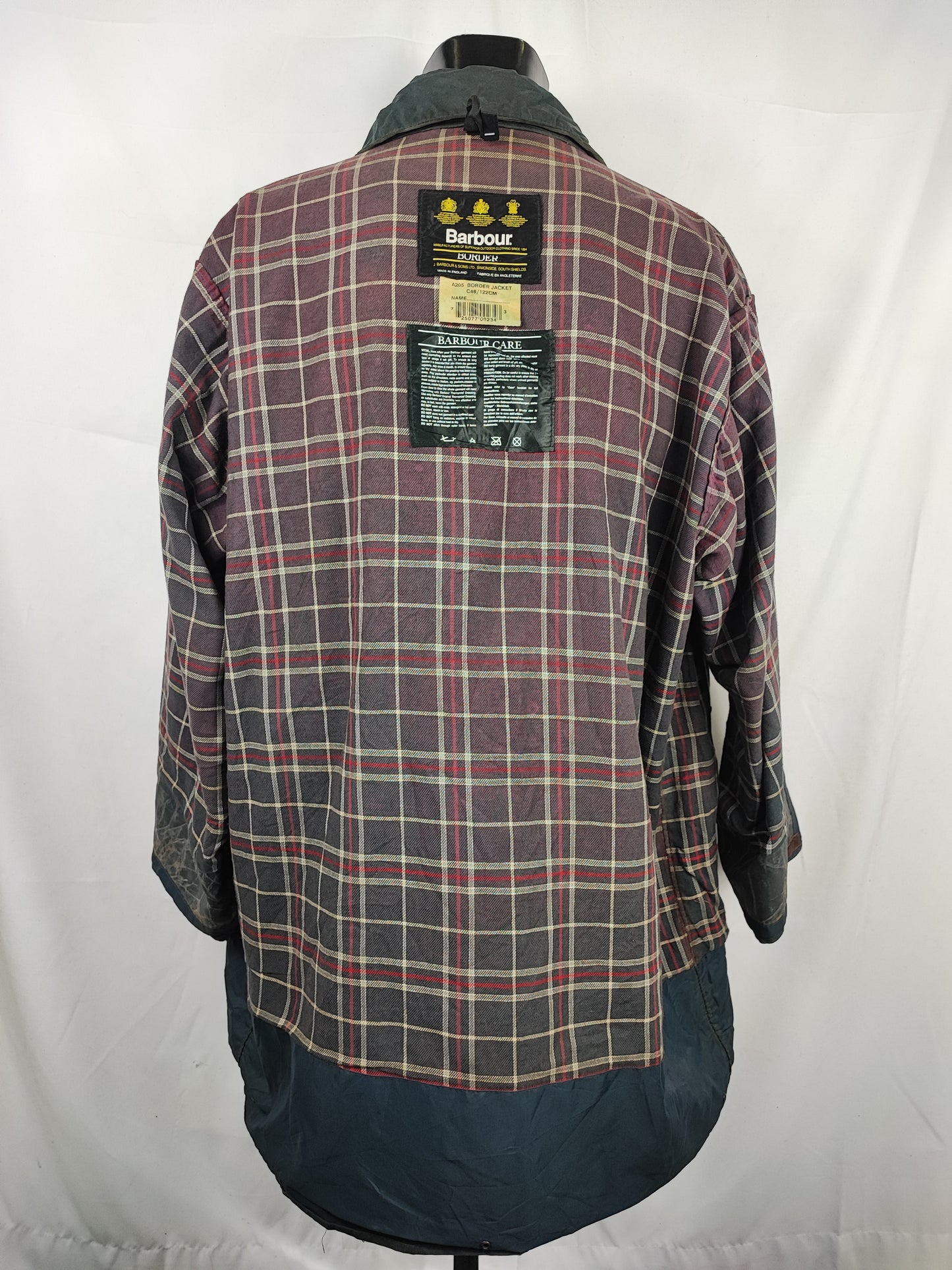 Barbour Giacca Uomo Border blu Vintage C48/122cm Xlarge comoda-Navy wax Vintage Border Coat size XL - Shop In London