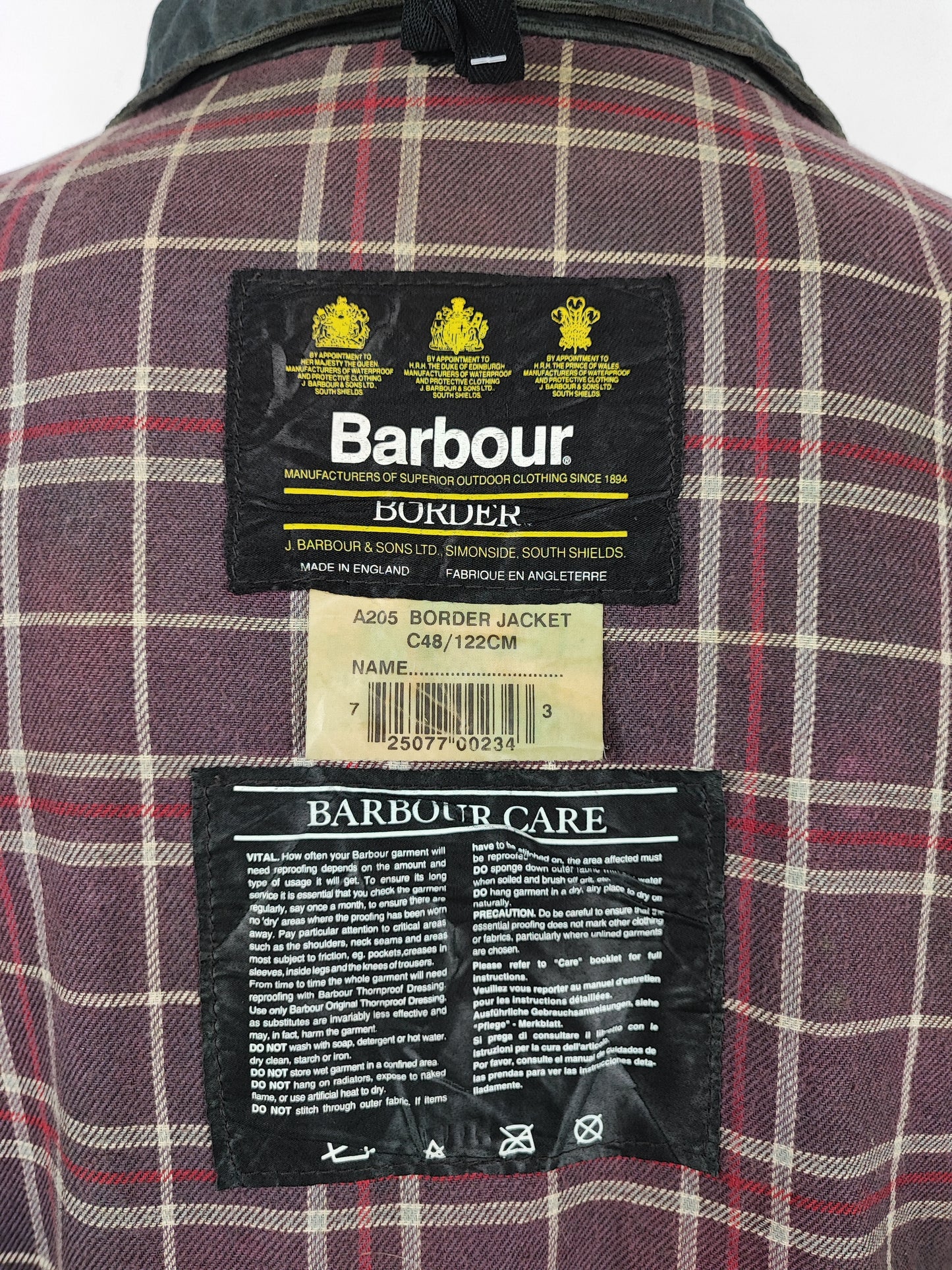 Barbour Giacca Uomo Border blu Vintage C48/122cm Xlarge comoda-Navy wax Vintage Border Coat size XL - Shop In London