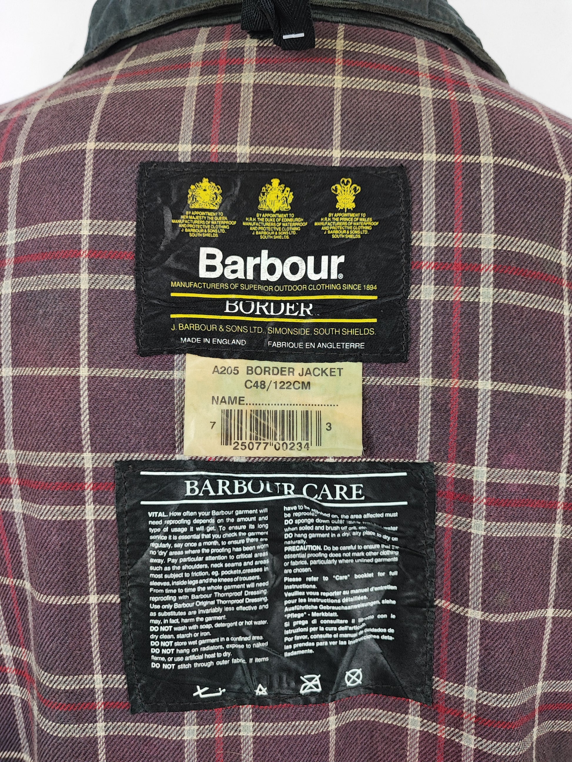 Barbour Giacca Uomo Border blu Vintage C48/122cm Xlarge comoda-Navy wax Vintage Border Coat size XL - Shop In London