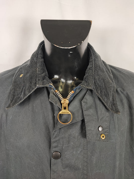 Barbour Uomo Border Blu cotone Cerato C44/112cm Man Navy Border Coat Large/Xlarge